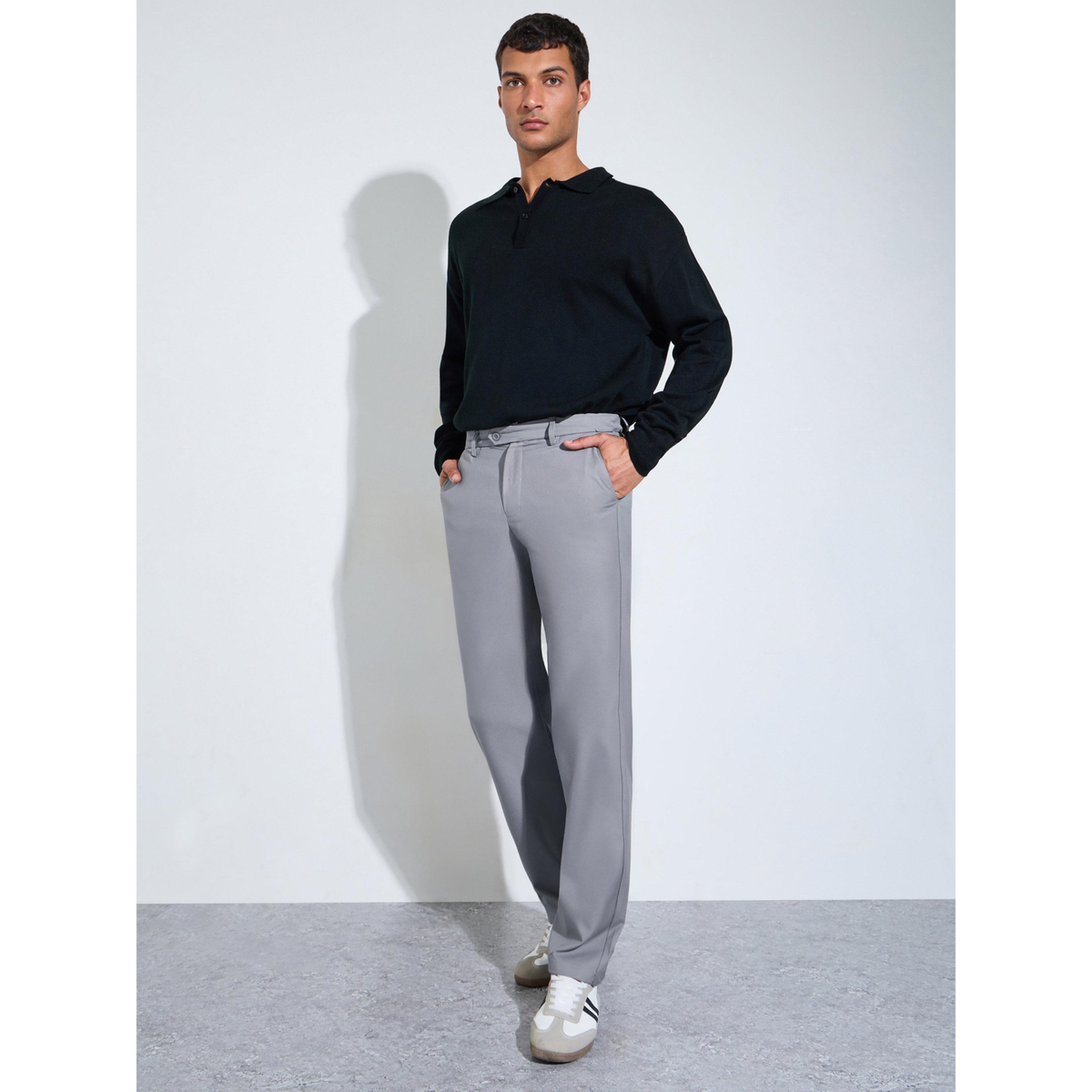 ستيلي بنطلون رمادي سادة بقصة عادية-men-clothing-trousersandchinos-trousers-image-2