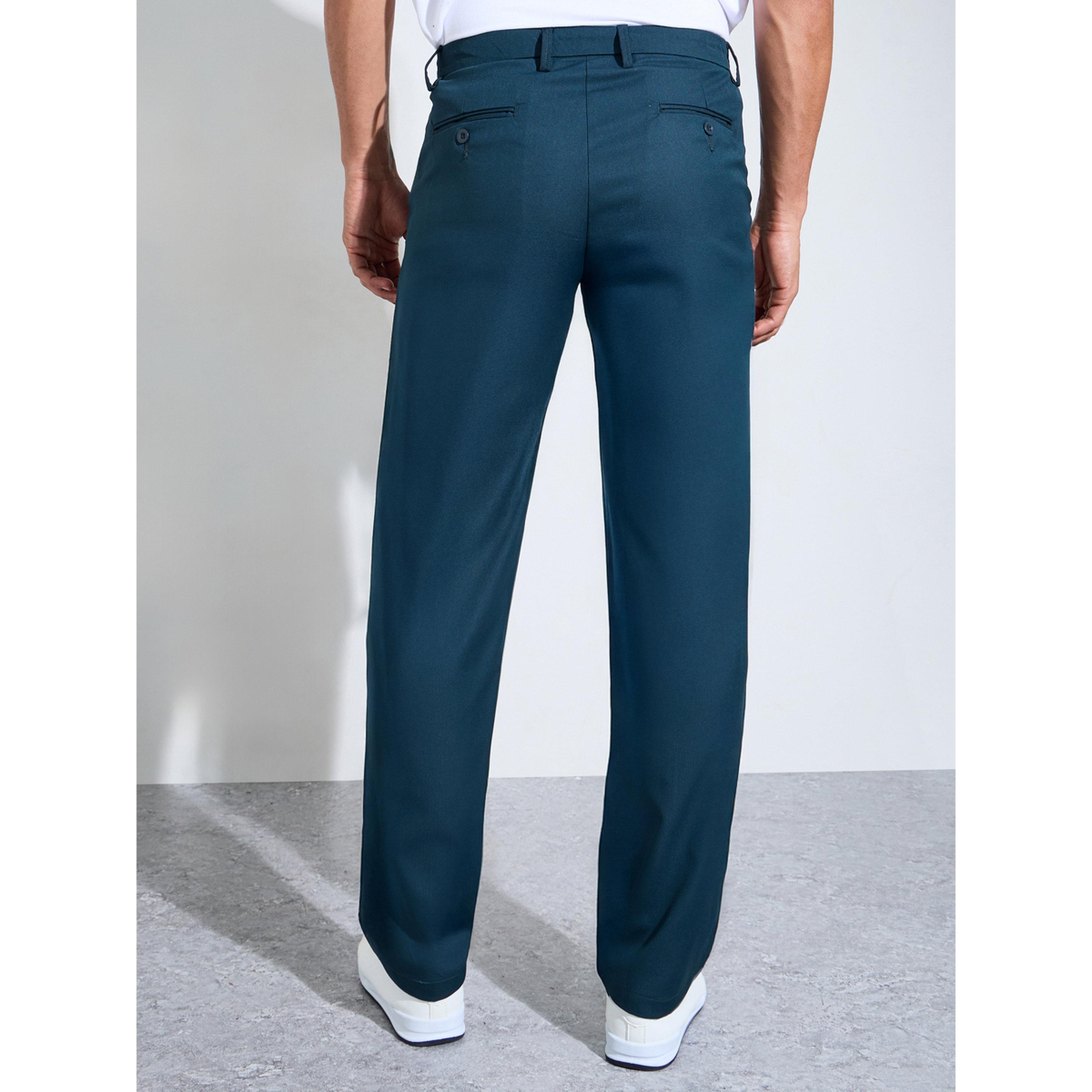 ستيلي بنطلون تيل سادة بقصة عادية-men-clothing-trousersandchinos-trousers-image-3