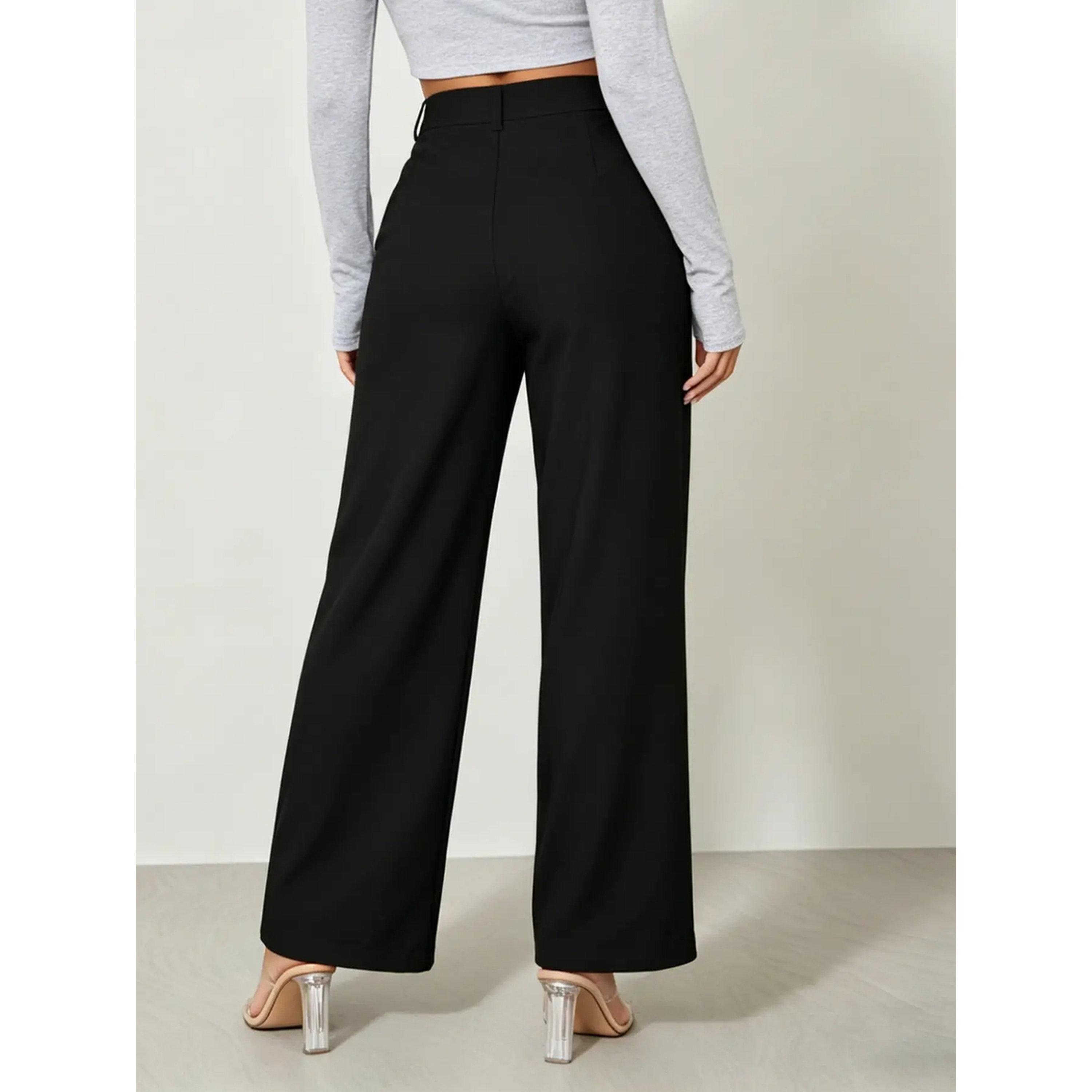 بنطال عمل بأرجل واسعة وخصر عالي-women-clothing-trousers-image-2