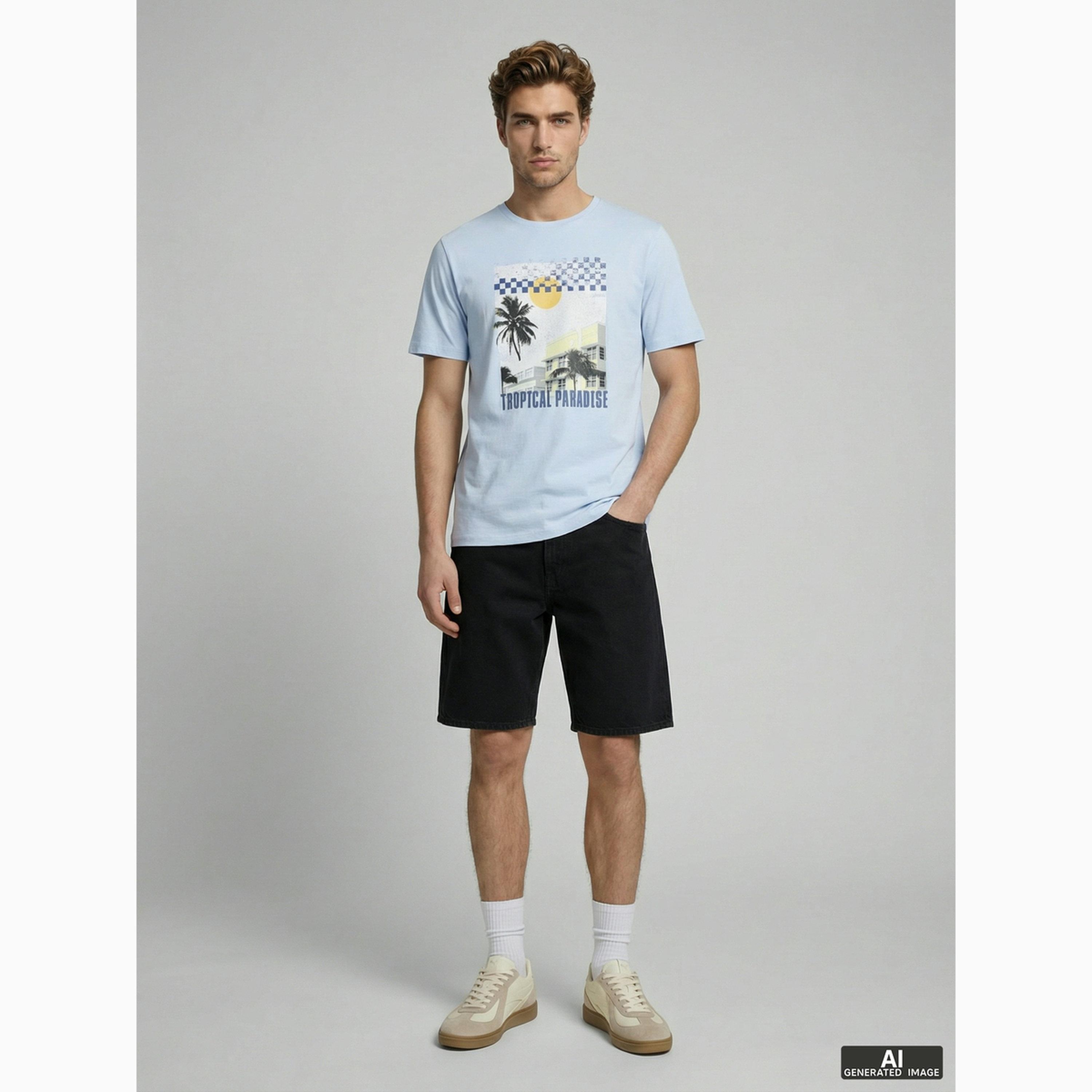 تيشيرت رجالي بياقة دائرية وطبعة جرافيك-men-clothing-tshirtsandpolos-tshirts-image-2
