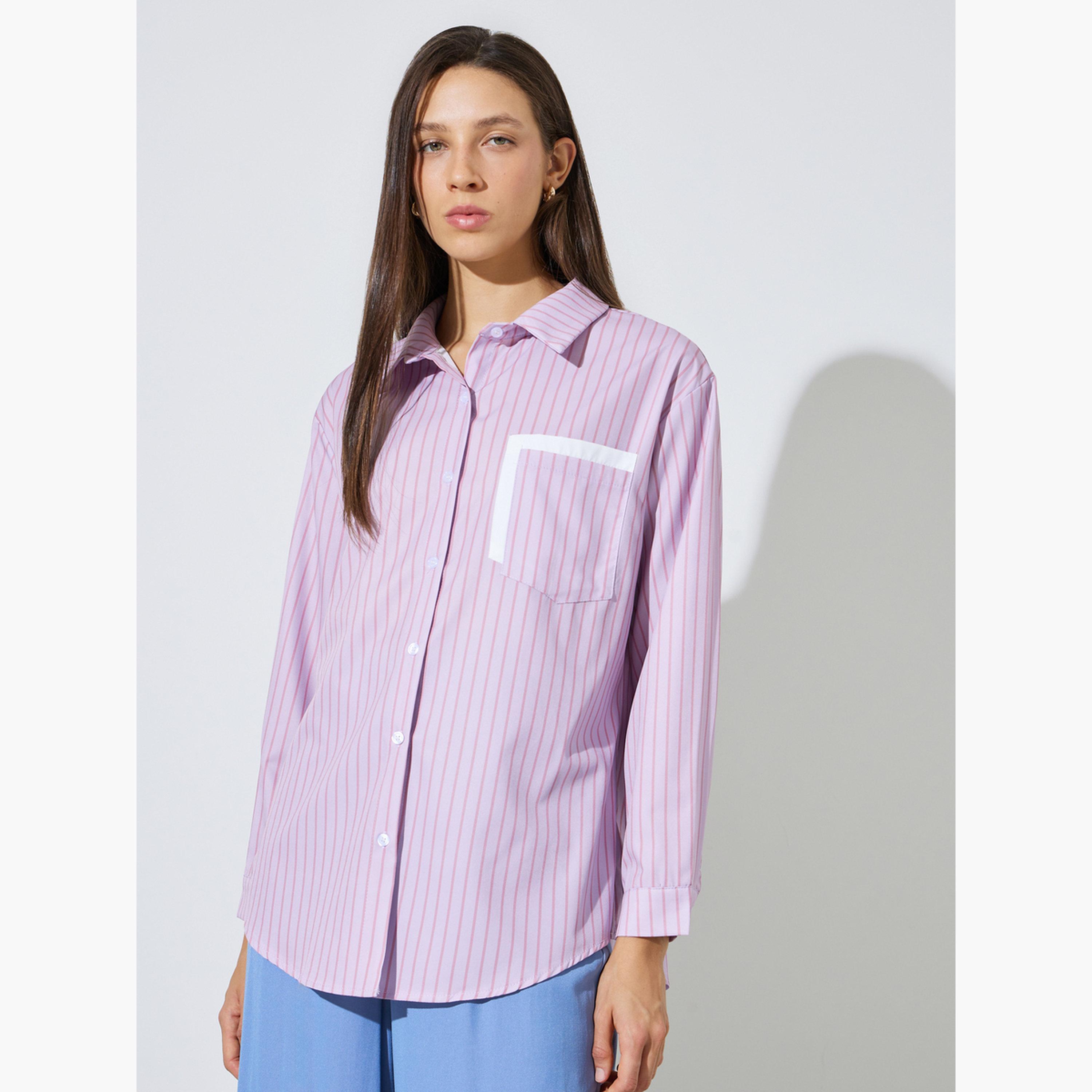 بلوزة طويلة ومخططة-women-clothing-shirtsandblouses-shirts-image-1