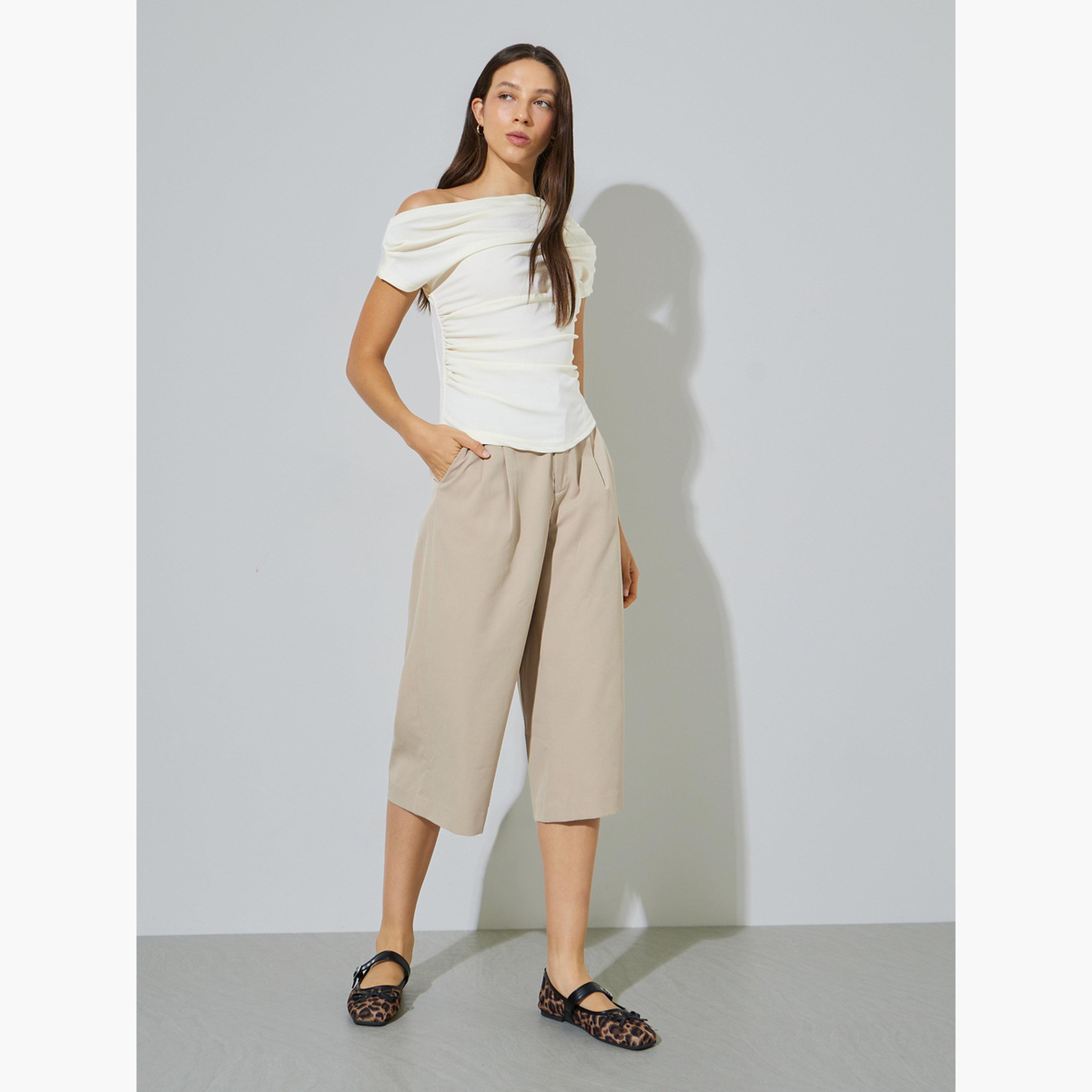 Styli Cream Asymmetric Neck Fitted Knit Top-women-clothing-shirtsandblouses-blouses-image-2