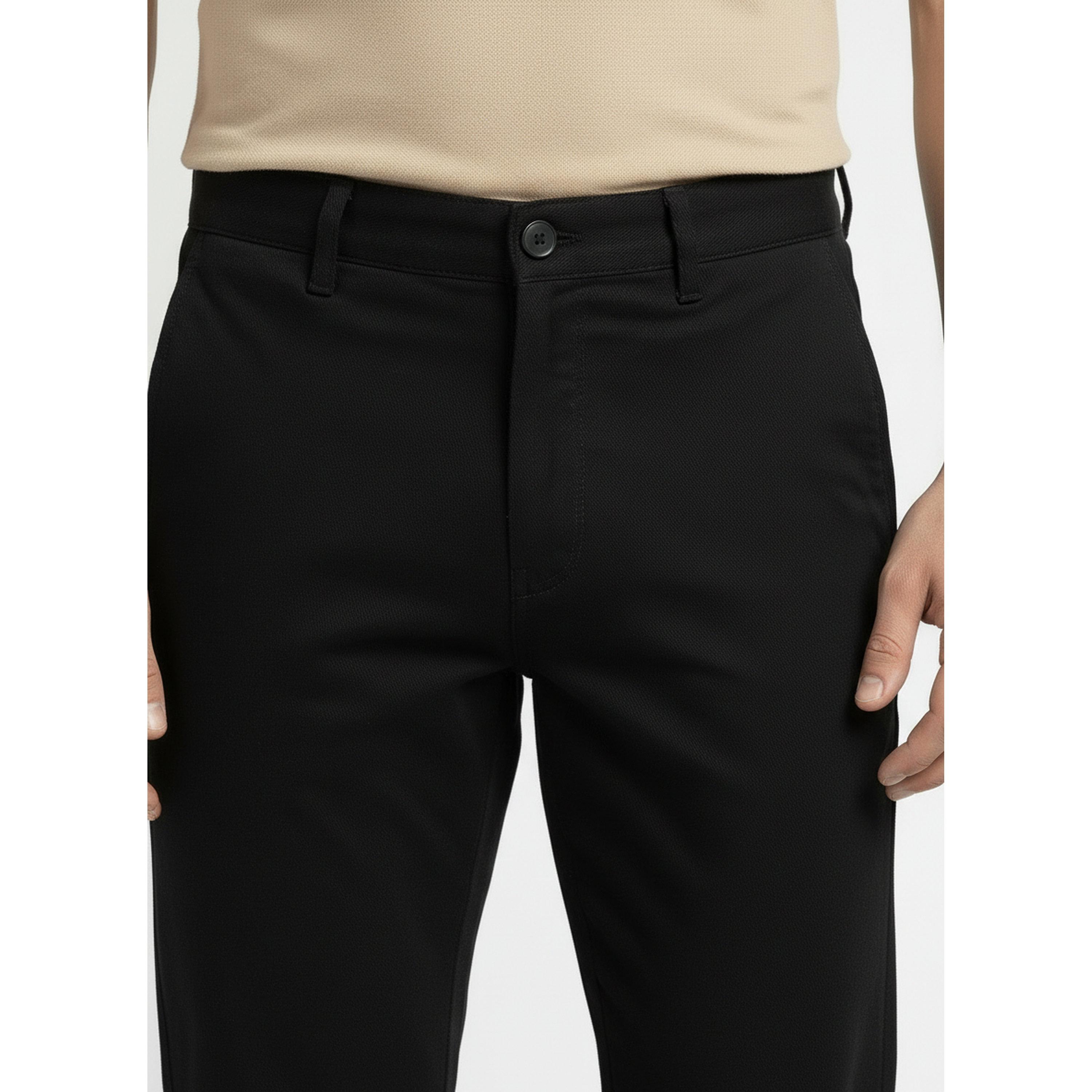 TURTLE X Styli Black Solid Structured Trousers-men-clothing-trousersandchinos-trousers-image-3