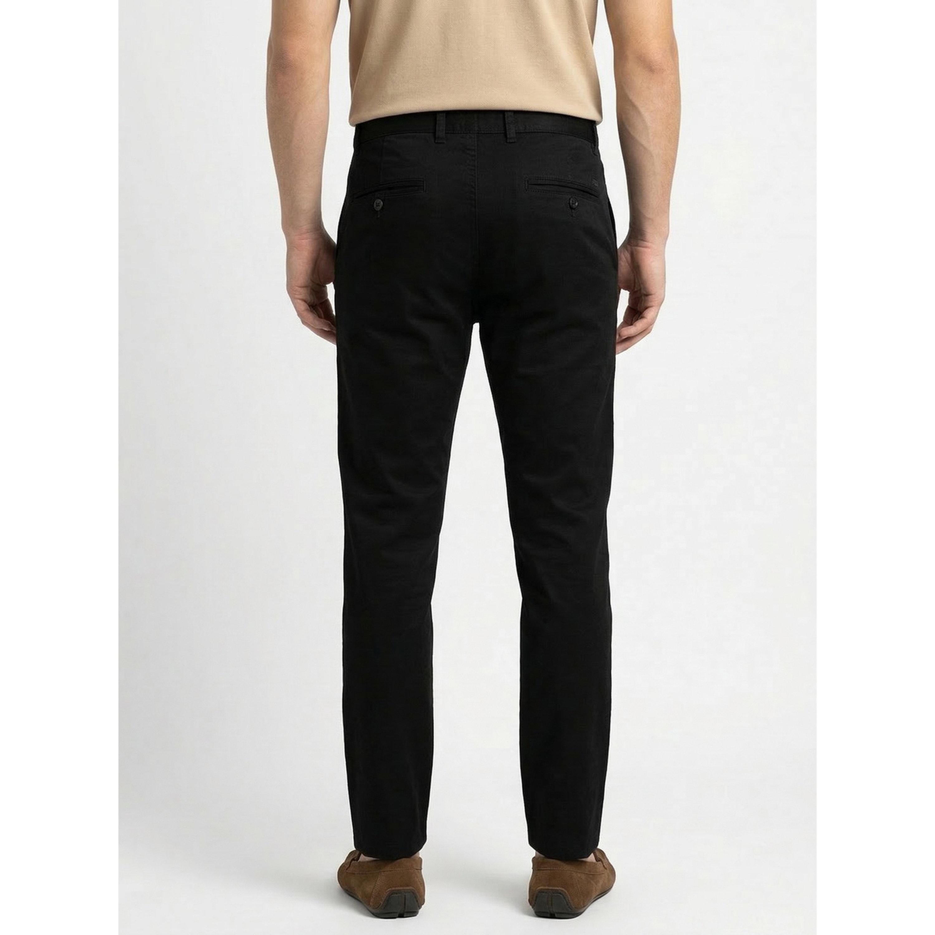 TURTLE X Styli Black Solid Structured Trousers-men-clothing-trousersandchinos-trousers-image-4