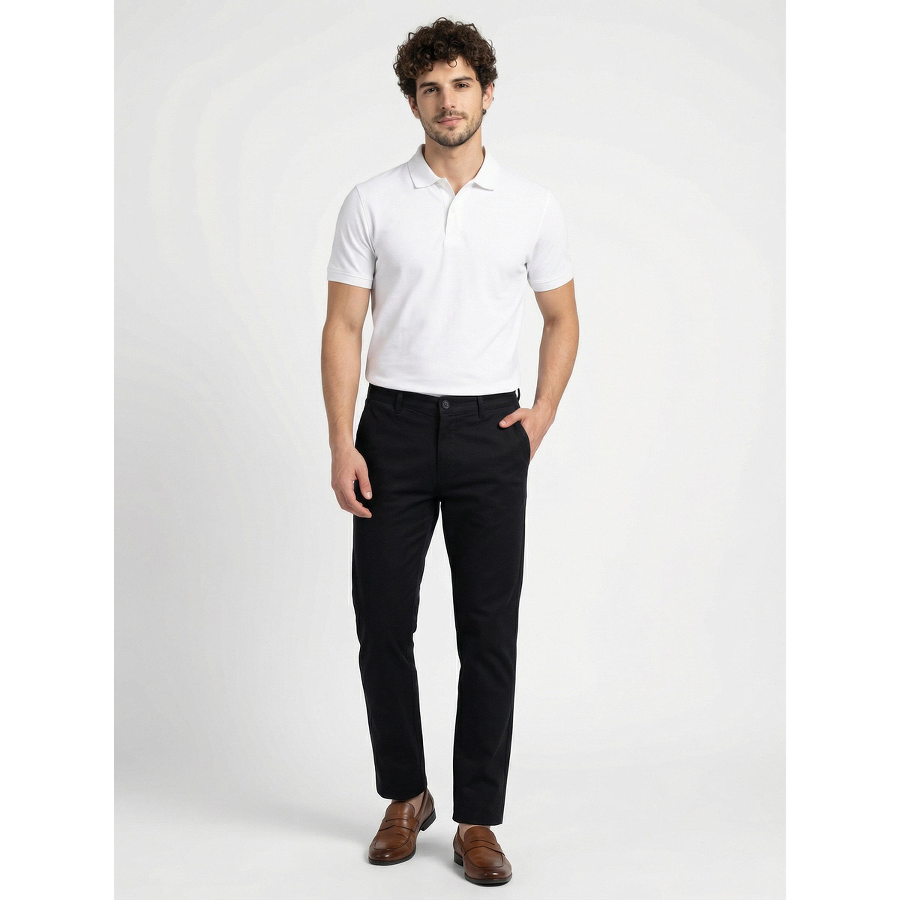 TURTLE X Styli Black Solid Structured Trousers-men-clothing-trousersandchinos-trousers-image-2