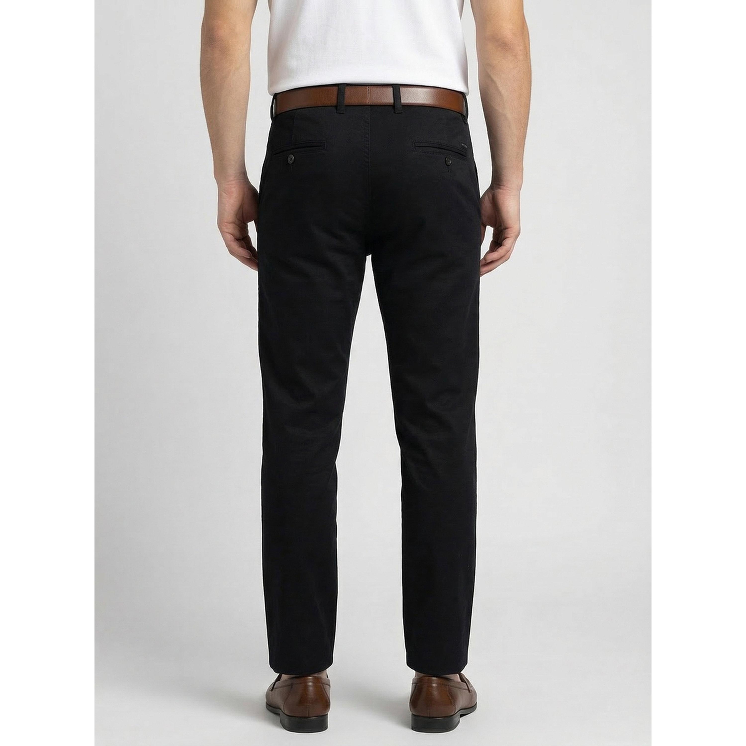 TURTLE X Styli Black Solid Structured Trousers-men-clothing-trousersandchinos-trousers-image-4
