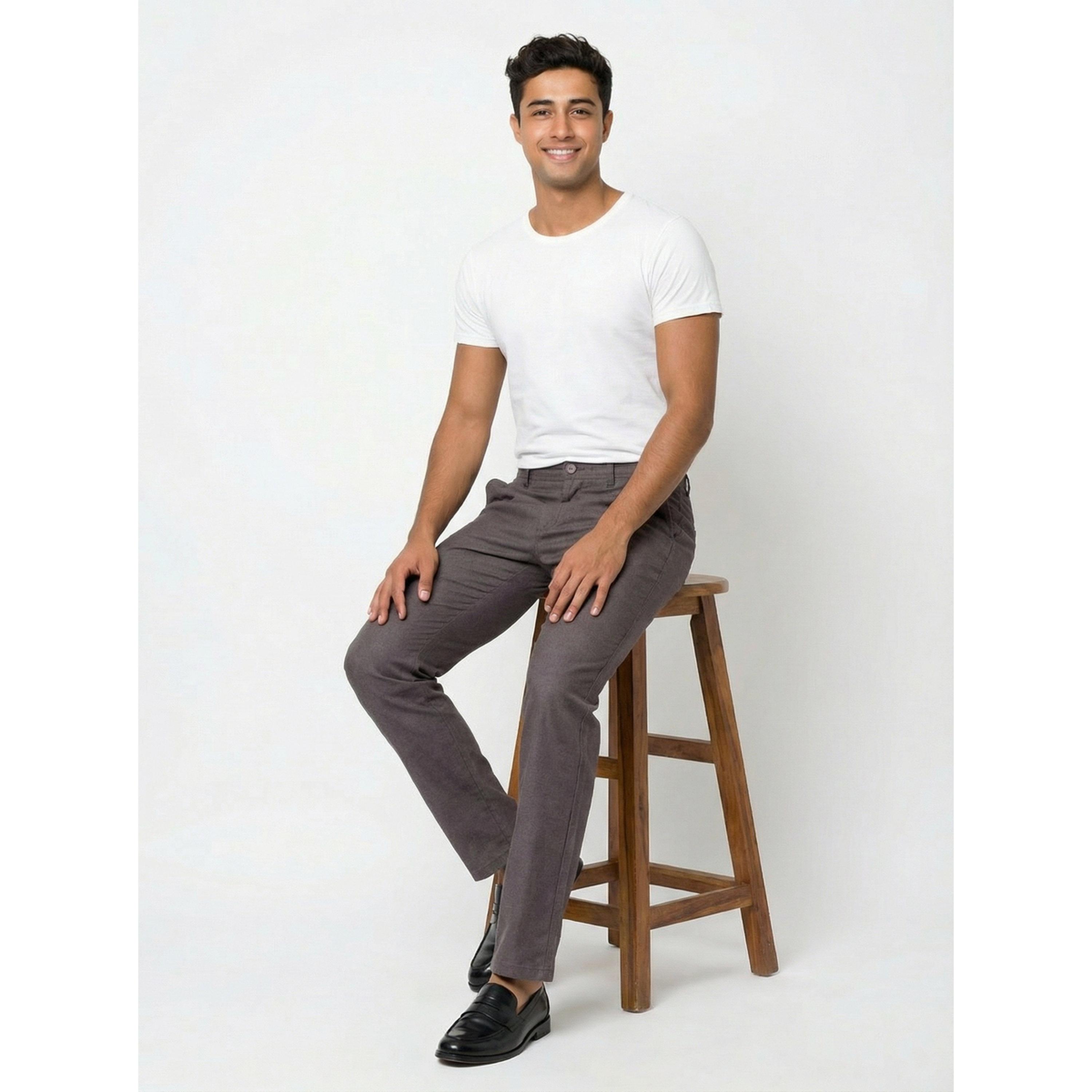 TURTLE X Styli Chocolate Solid Structured Trousers-men-clothing-trousersandchinos-trousers-image-4