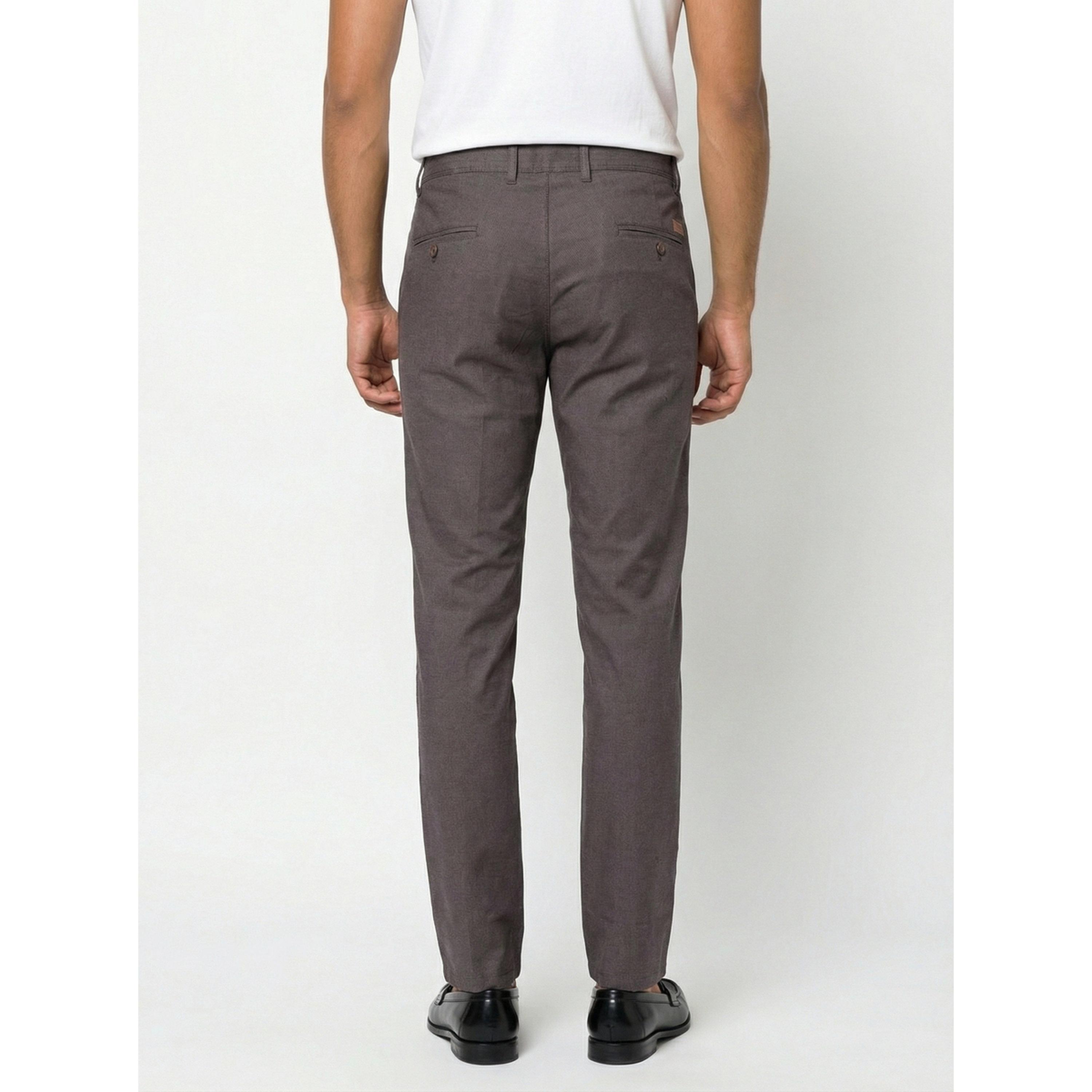 TURTLE X Styli Chocolate Solid Structured Trousers-men-clothing-trousersandchinos-trousers-image-5