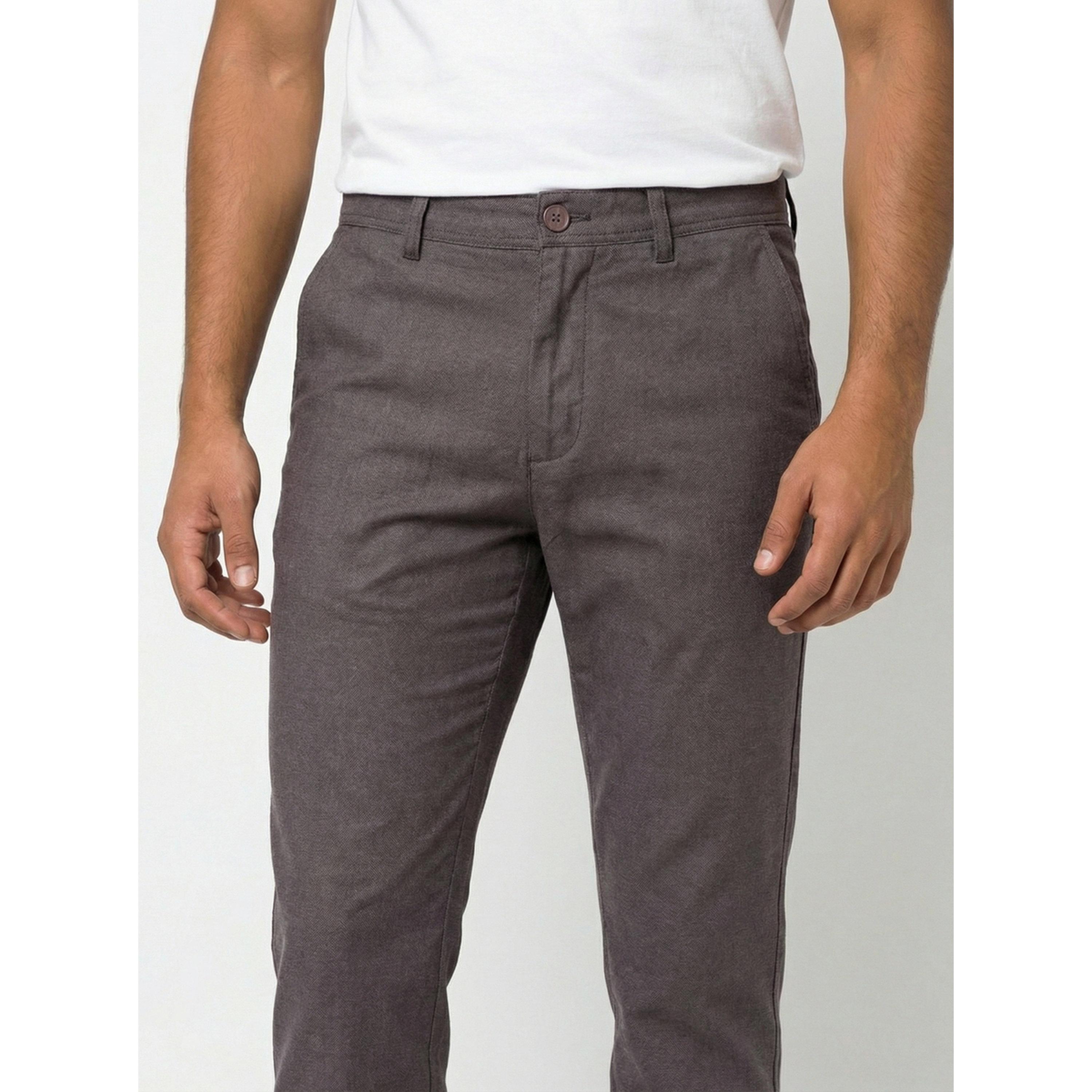 TURTLE X Styli Chocolate Solid Structured Trousers-men-clothing-trousersandchinos-trousers-image-6
