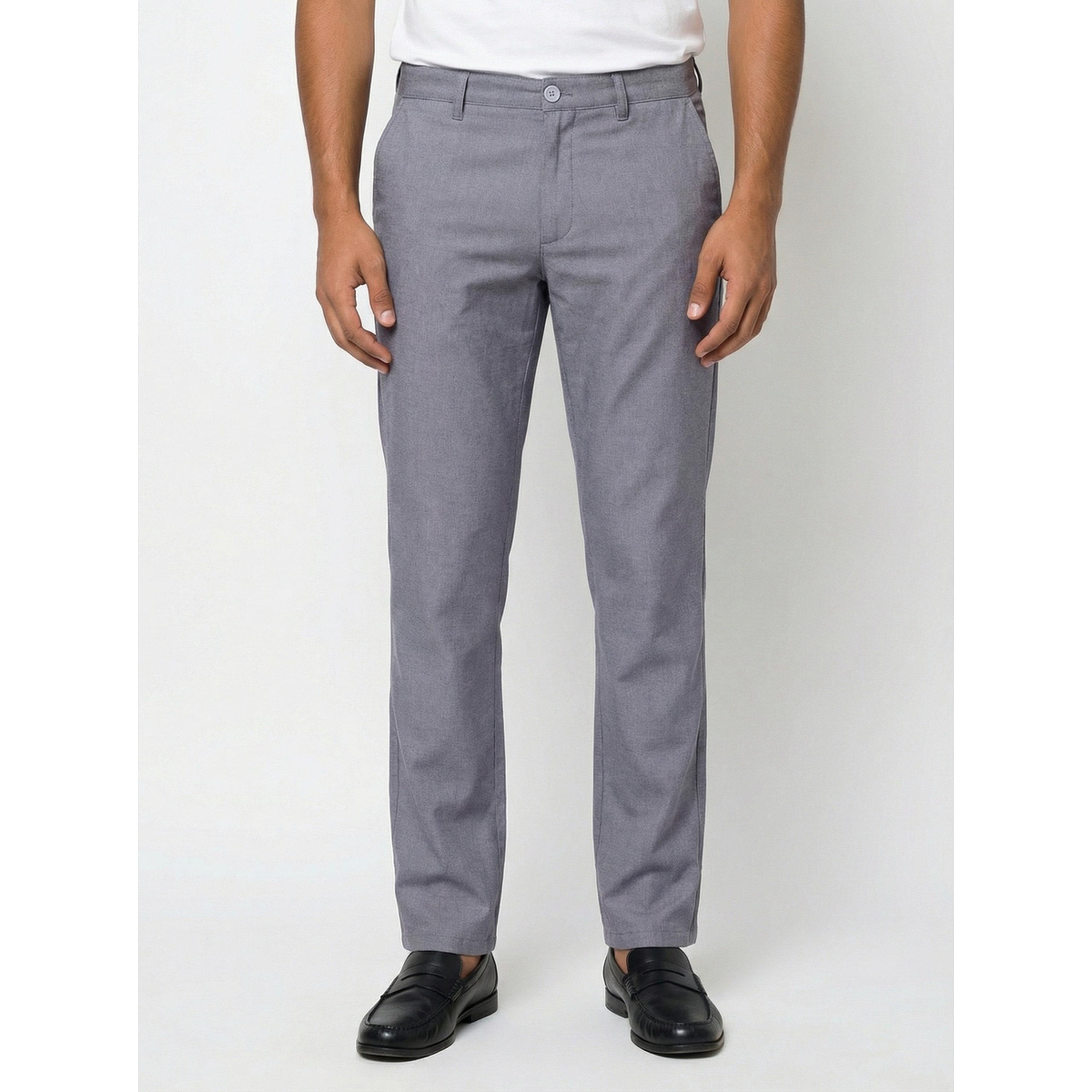 TURTLE X Styli Grey Solid Structured Trousers-men-clothing-trousersandchinos-trousers-image-1