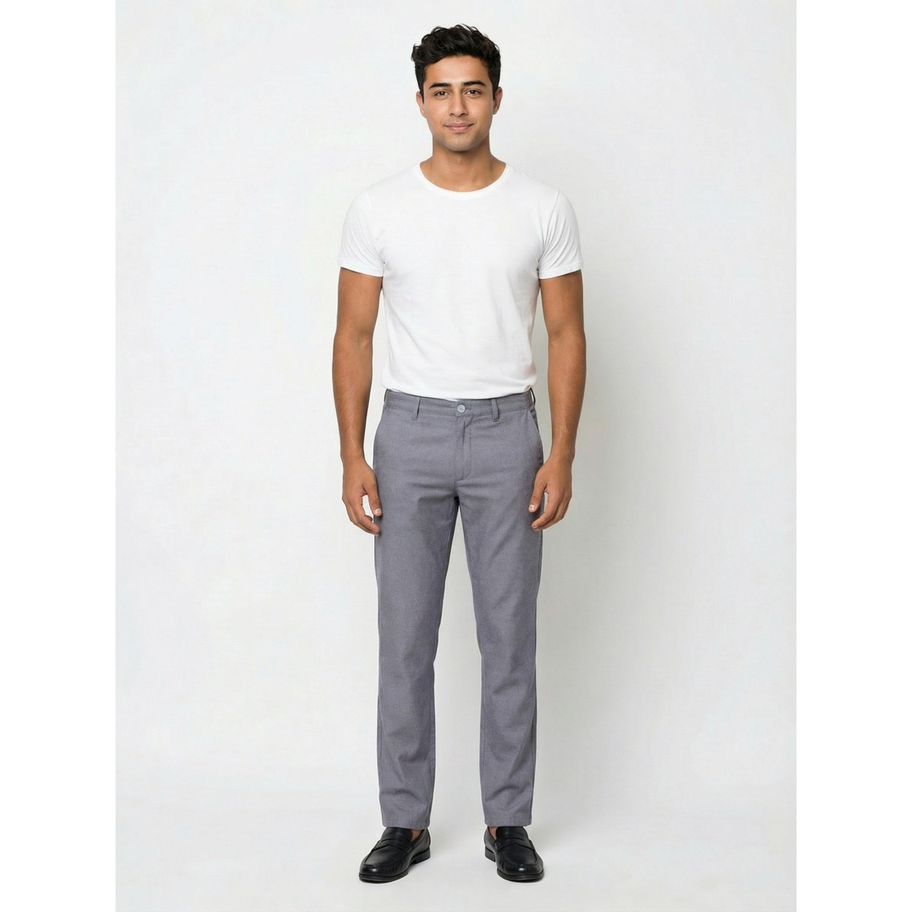 TURTLE X Styli Grey Solid Structured Trousers-men-clothing-trousersandchinos-trousers-image-2