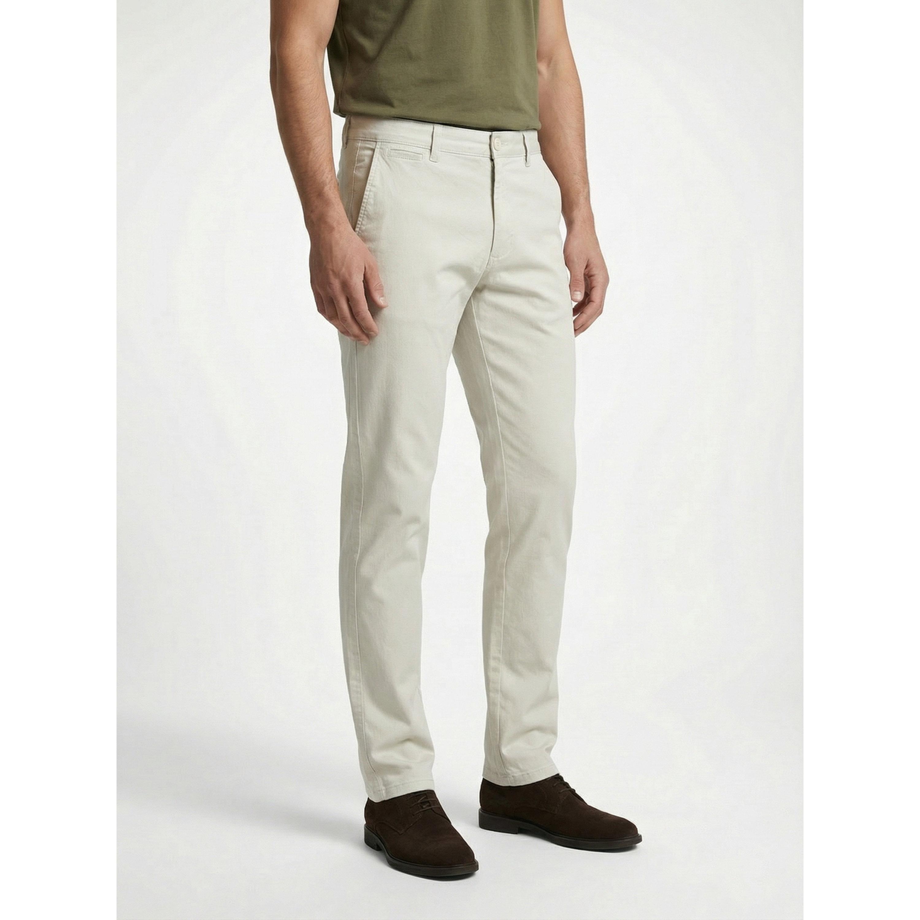 TURTLE X Styli Khaki Solid Structured Trousers-men-clothing-trousersandchinos-trousers-image-1