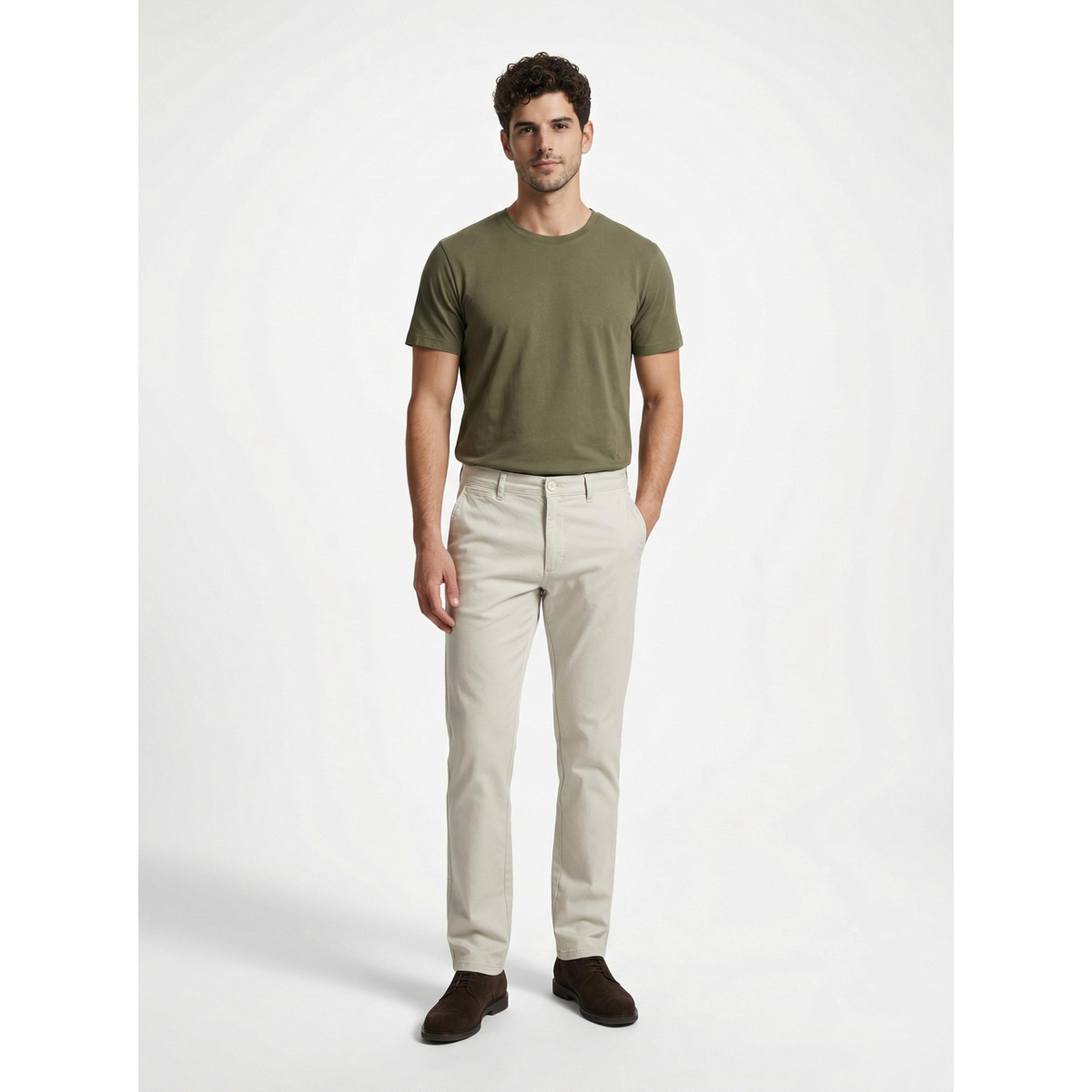 TURTLE X Styli Khaki Solid Structured Trousers-men-clothing-trousersandchinos-trousers-image-2