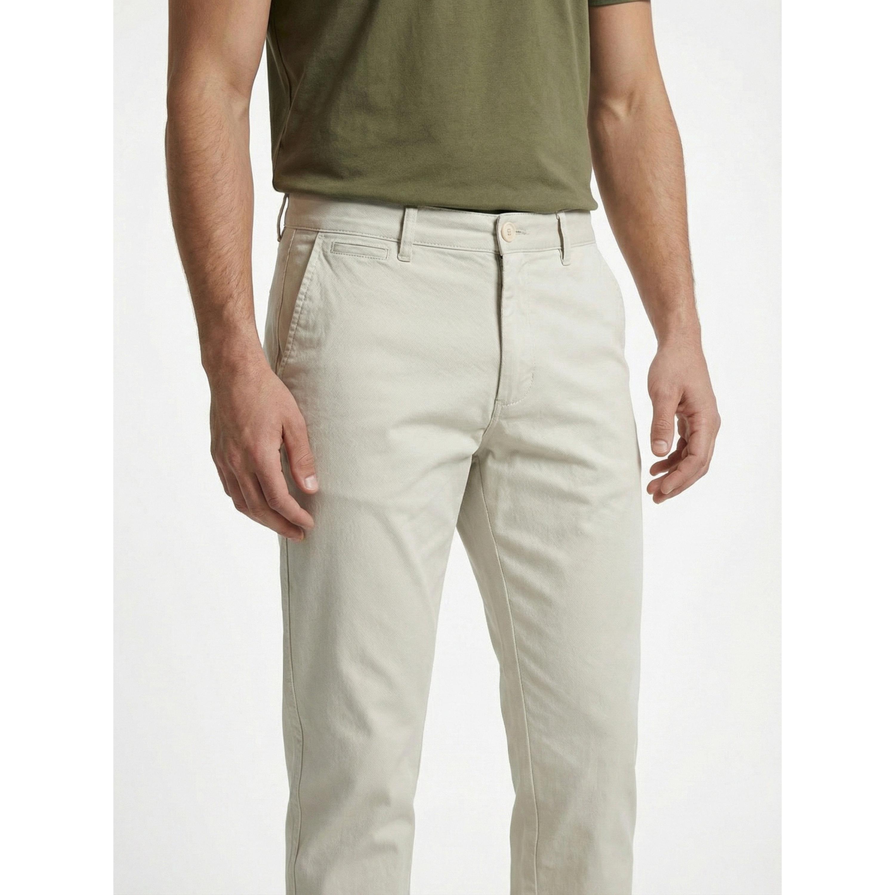 TURTLE X Styli Khaki Solid Structured Trousers-men-clothing-trousersandchinos-trousers-image-4