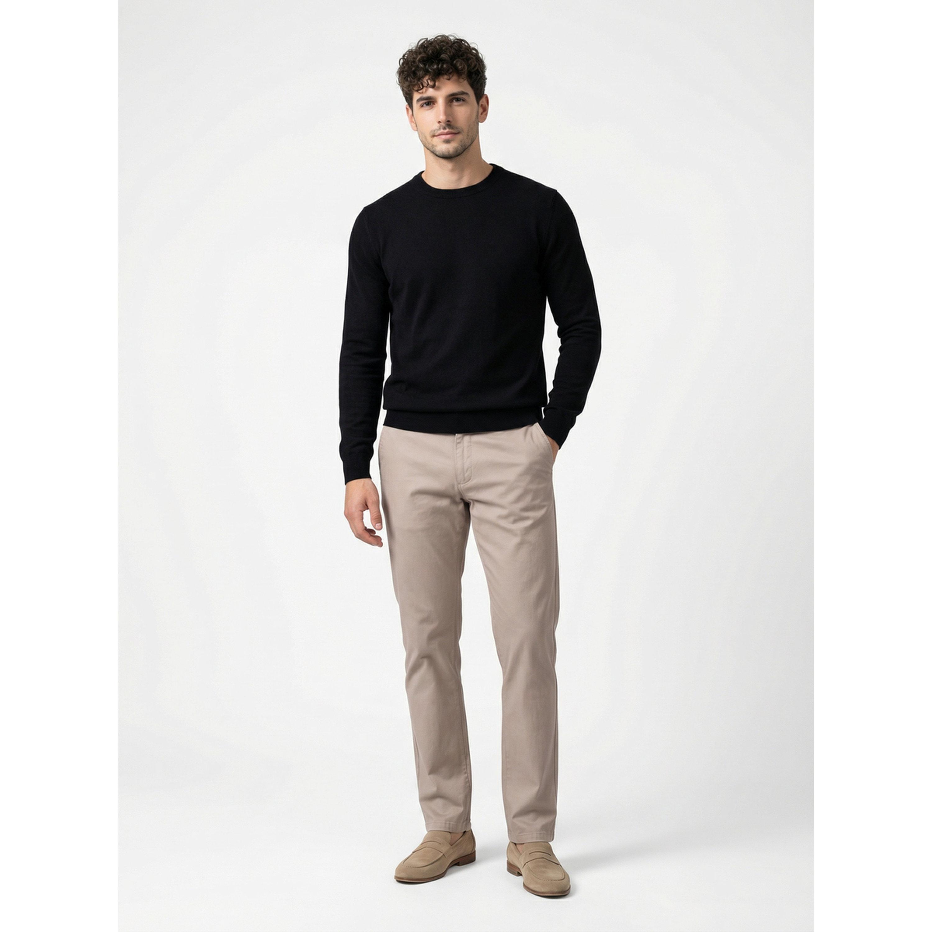 TURTLE X Styli Beige Solid Structured Trousers-men-clothing-trousersandchinos-trousers-image-2