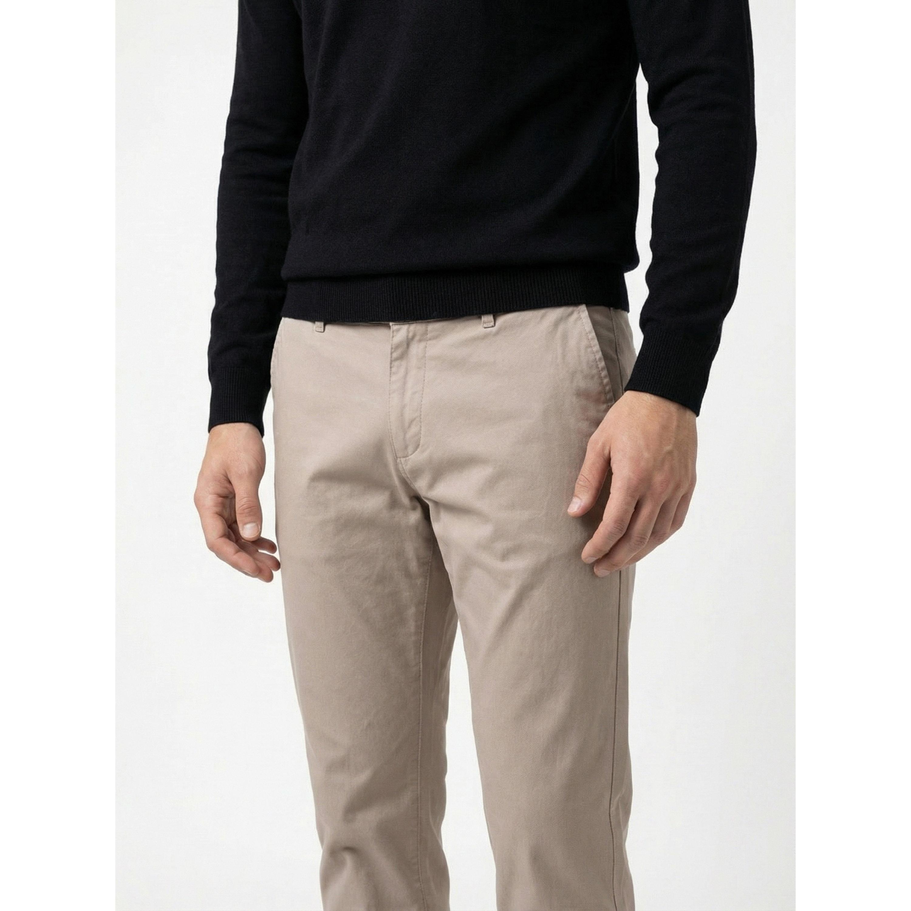 TURTLE X Styli Beige Solid Structured Trousers-men-clothing-trousersandchinos-trousers-image-3
