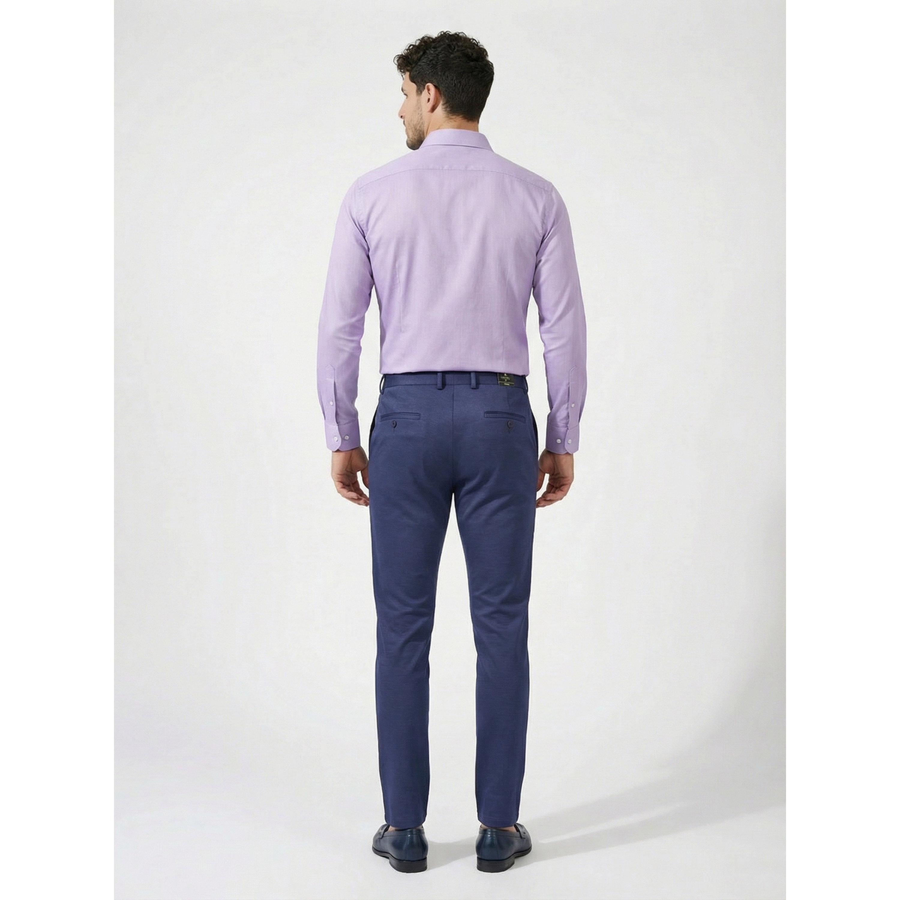 TURTLE X Styli Navy Blue Solid Structured Trousers-men-clothing-trousersandchinos-trousers-image-4