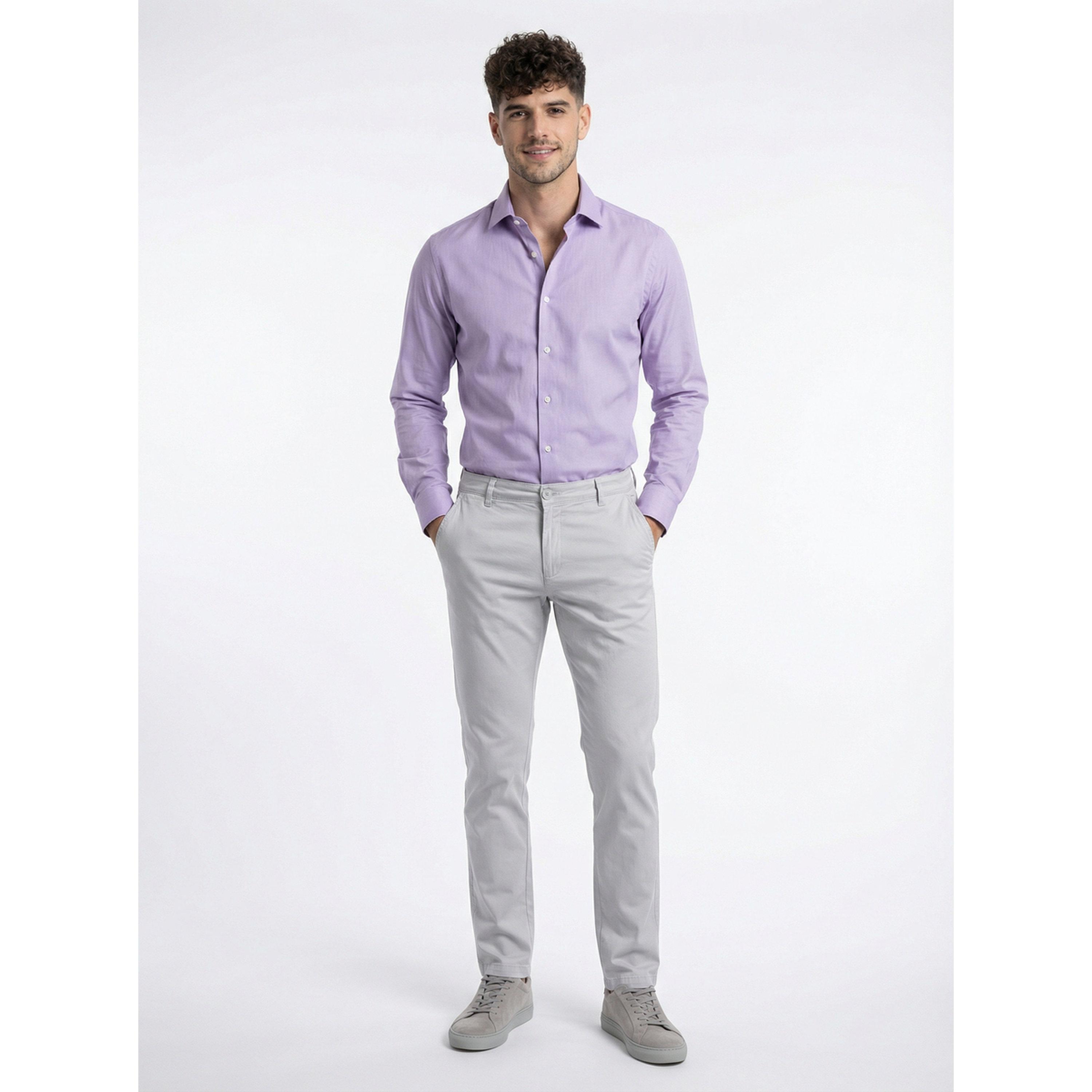 TURTLE X Styli Grey Solid Structured Trousers-men-clothing-trousersandchinos-trousers-image-2