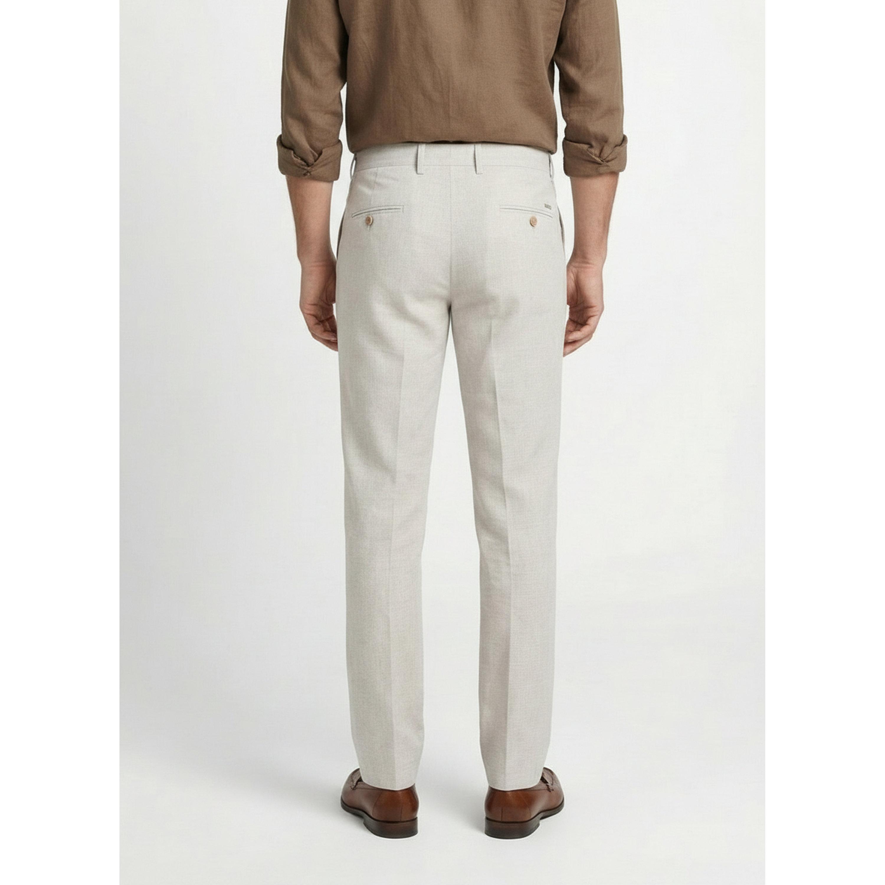 TURTLE X Styli Beige Solid Structured Trousers-men-clothing-trousersandchinos-trousers-image-3