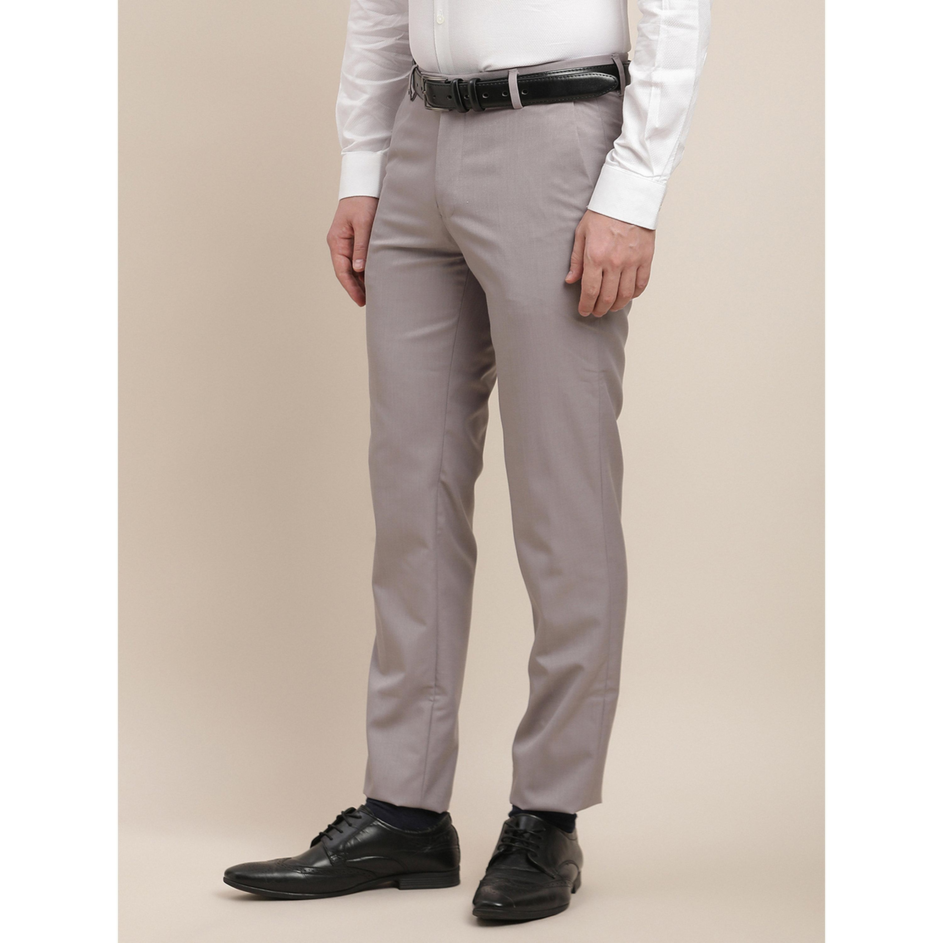 TURTLE X Styli Grey Solid Structured Trousers-men-clothing-trousersandchinos-trousers-image-3