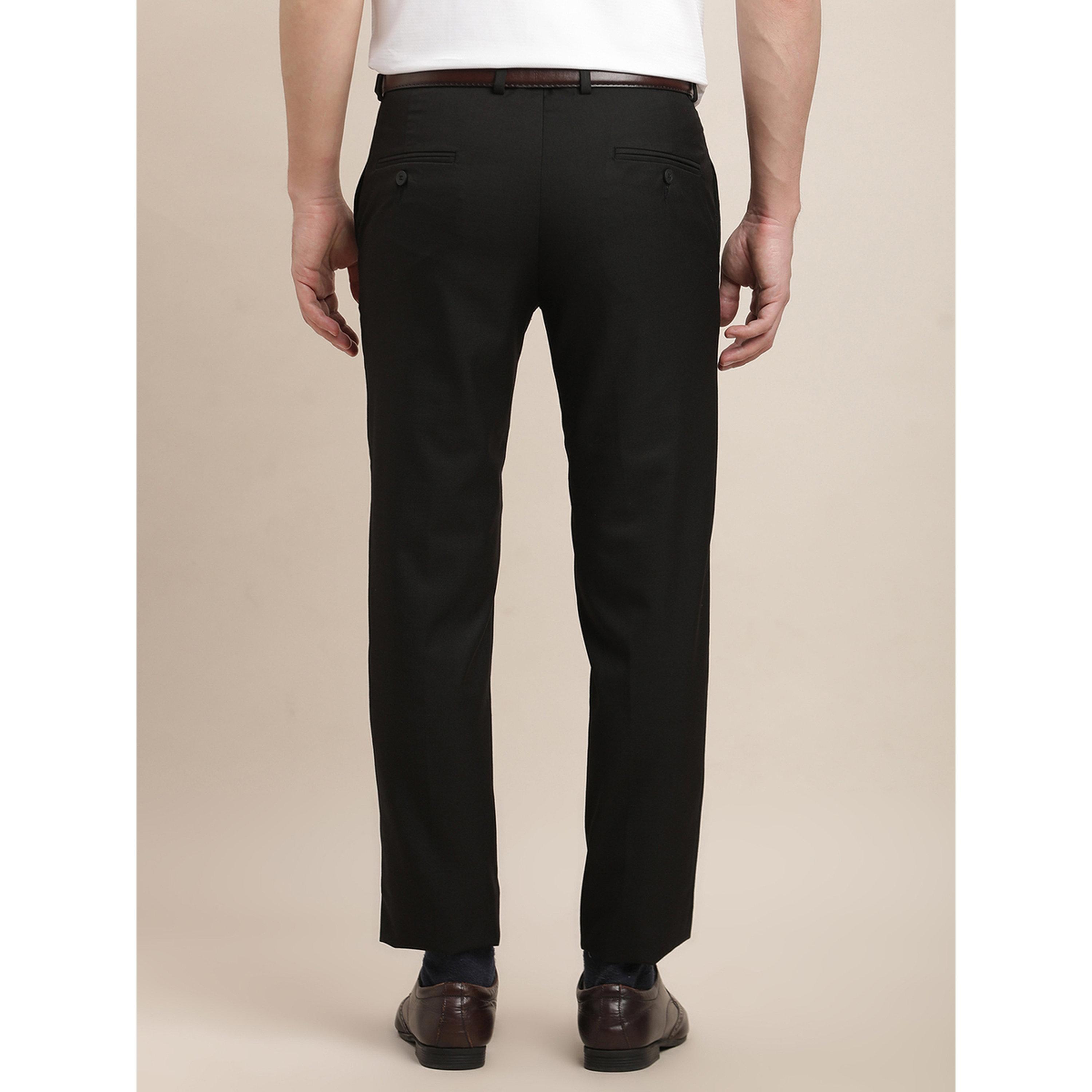 TURTLE X Styli Black Solid Structured Trousers-men-clothing-trousersandchinos-trousers-image-3
