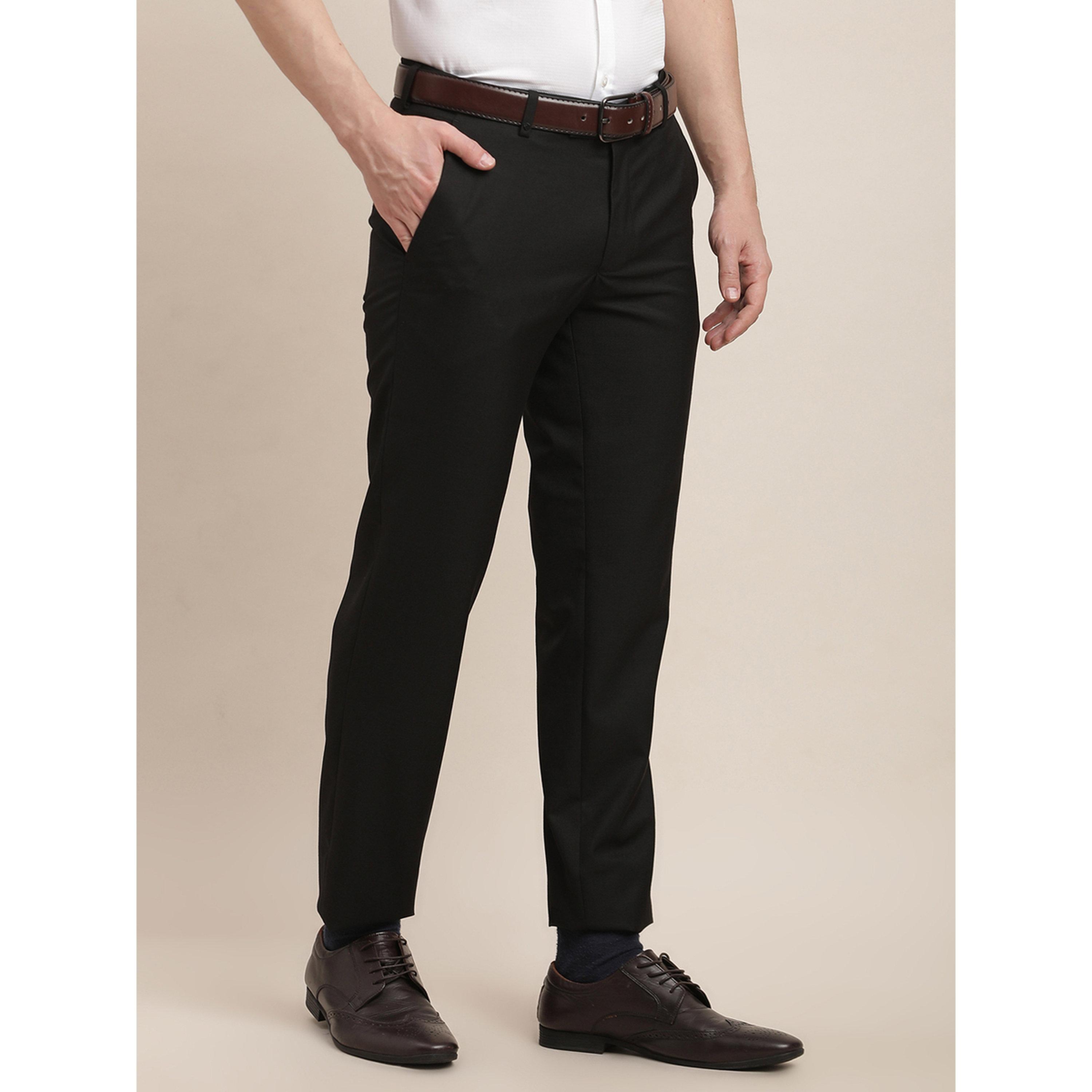 TURTLE X Styli Black Solid Structured Trousers-men-clothing-trousersandchinos-trousers-image-5