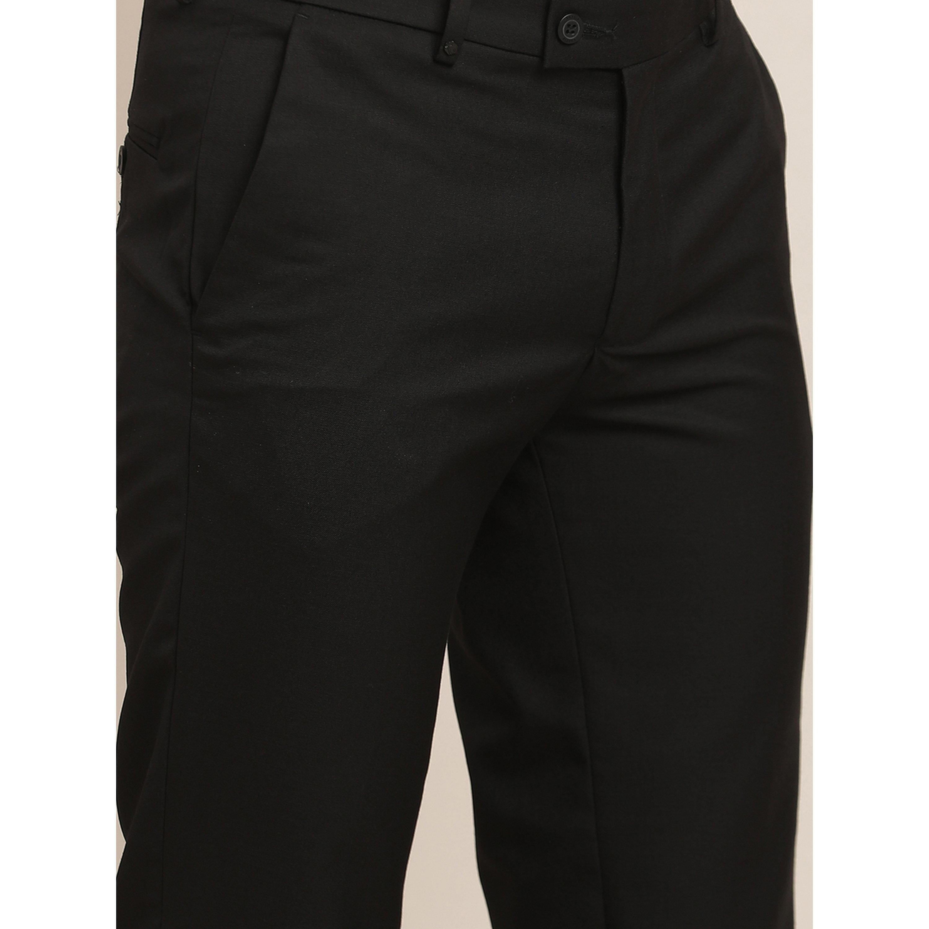 TURTLE X Styli Black Solid Structured Trousers-men-clothing-trousersandchinos-trousers-image-6