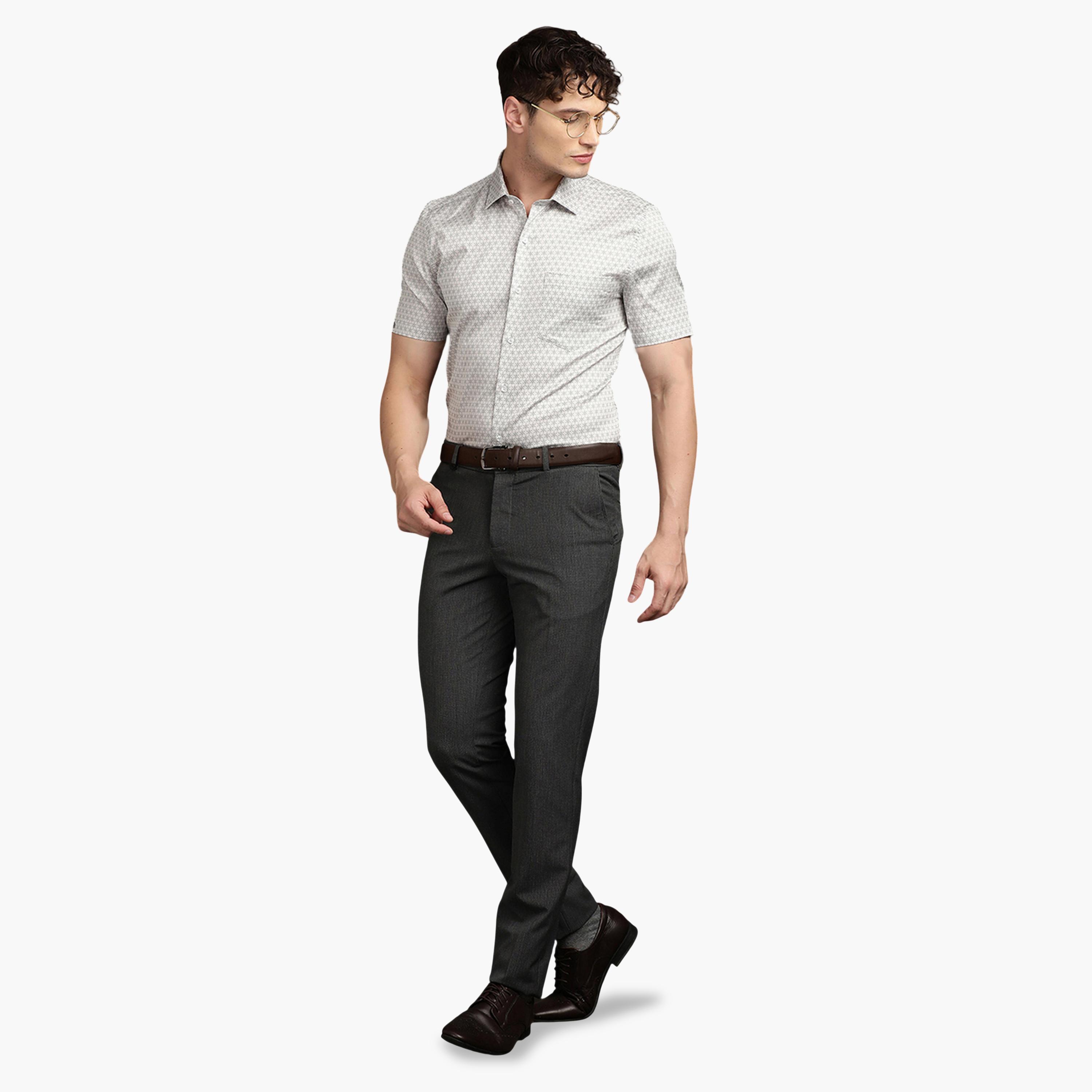 TURTLE X Styli Black Solid Structured Trousers-men-clothing-trousersandchinos-trousers-image-2