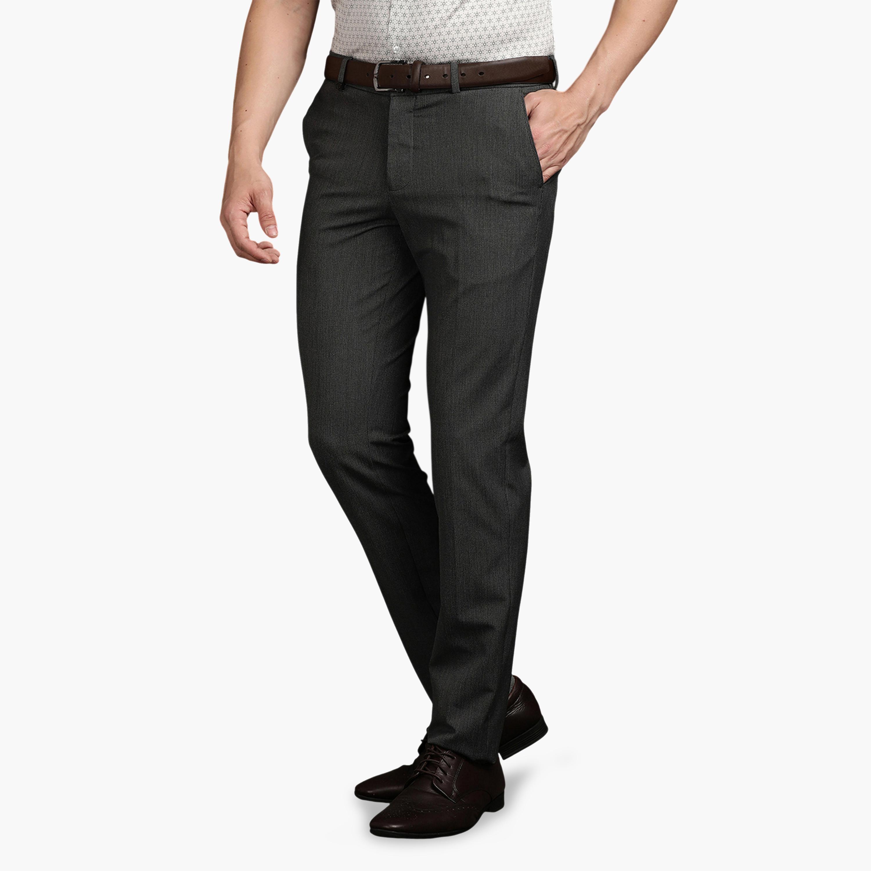 TURTLE X Styli Black Solid Structured Trousers-men-clothing-trousersandchinos-trousers-image-4