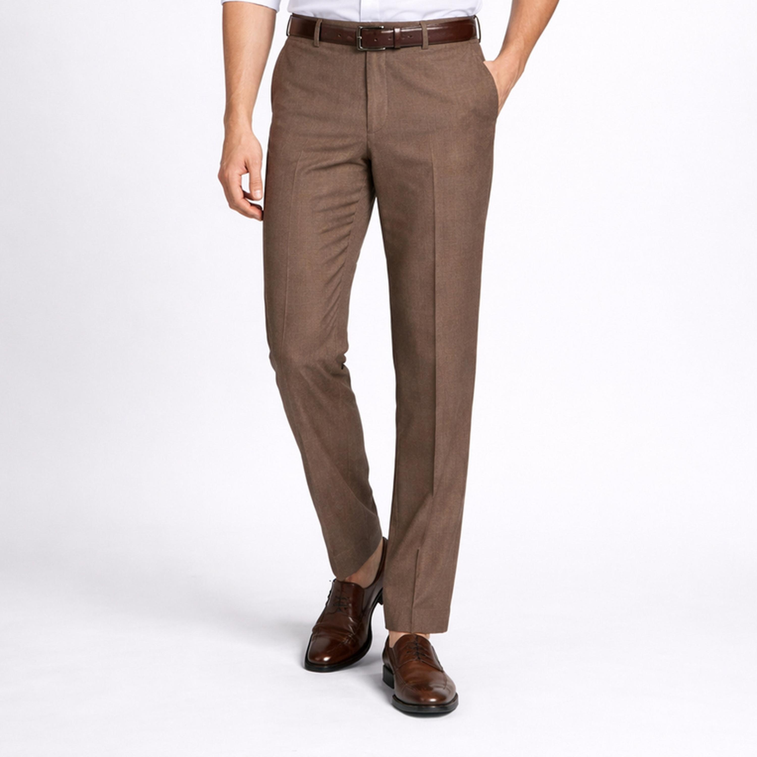 بنطال سادة بقصة هيكلية باللون البني-men-clothing-trousersandchinos-trousers-image-1
