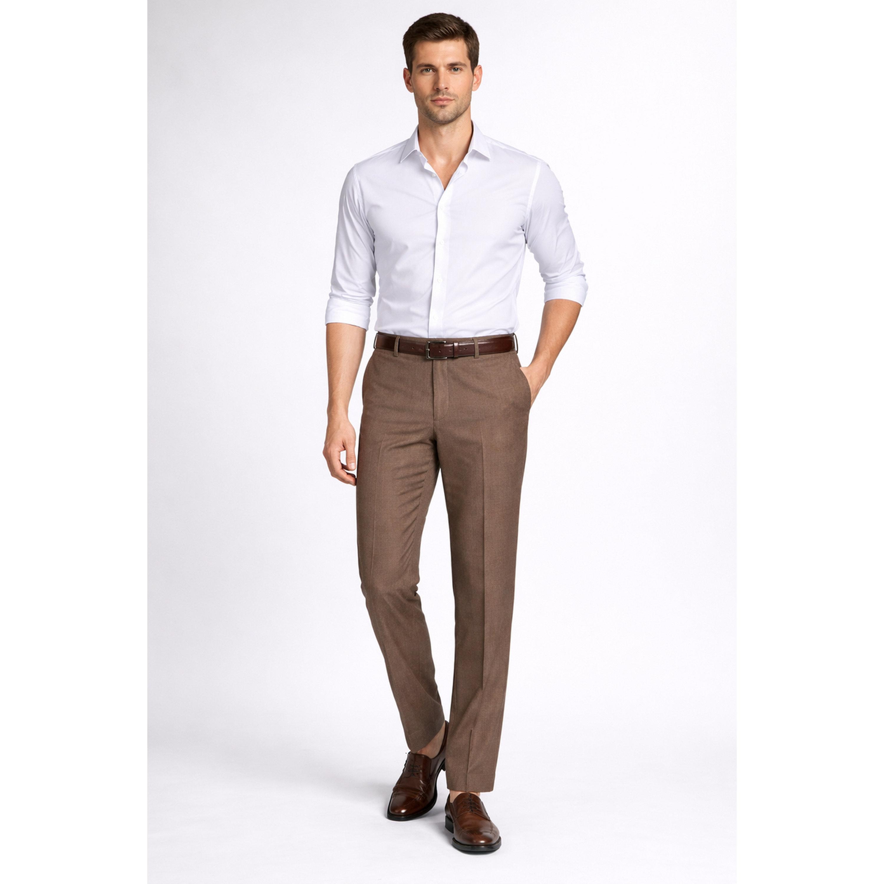 بنطال سادة بقصة هيكلية باللون البني-men-clothing-trousersandchinos-trousers-image-2