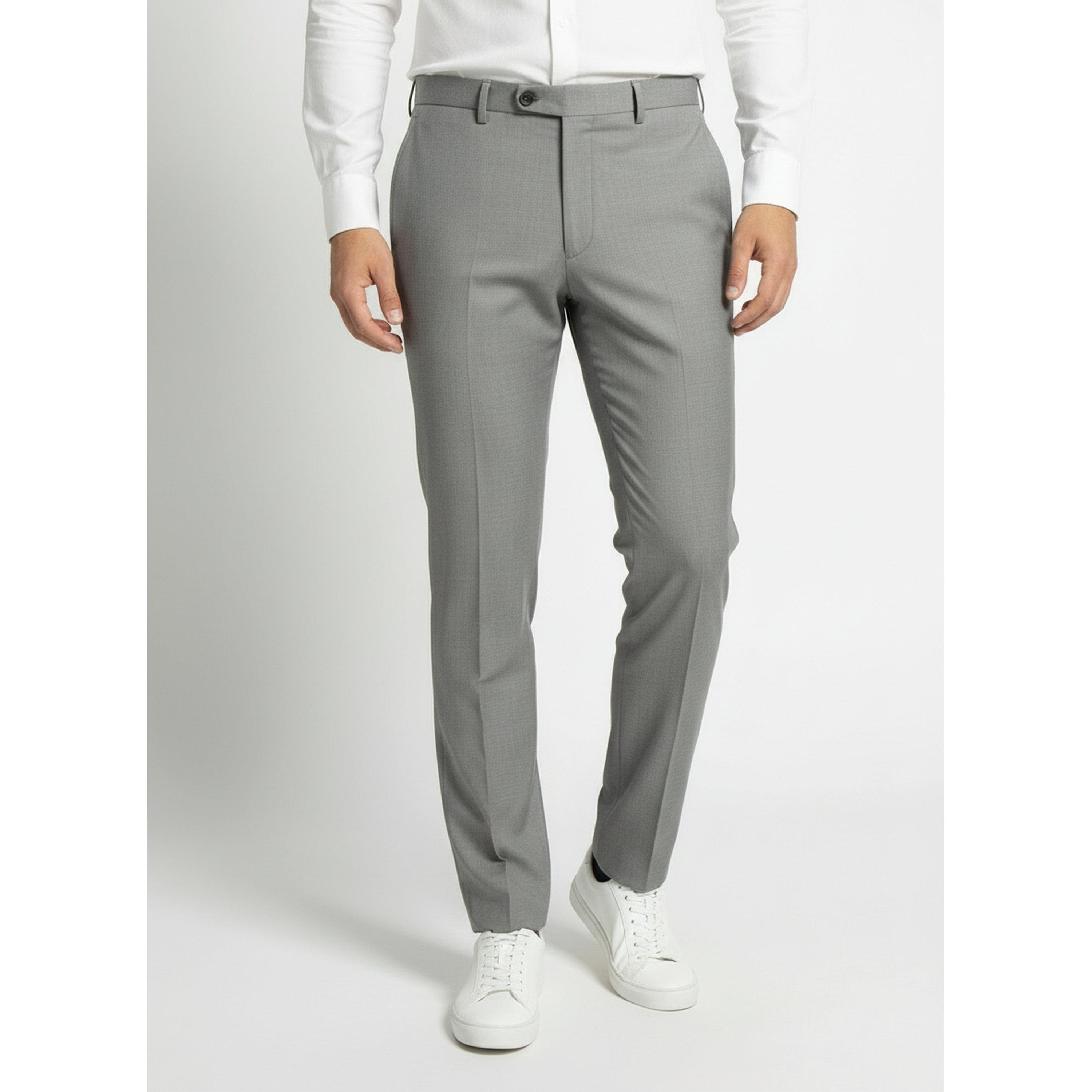 بنطال سادة بقصة هيكلية باللون الرمادي الفاتح-men-clothing-trousersandchinos-trousers-image-1