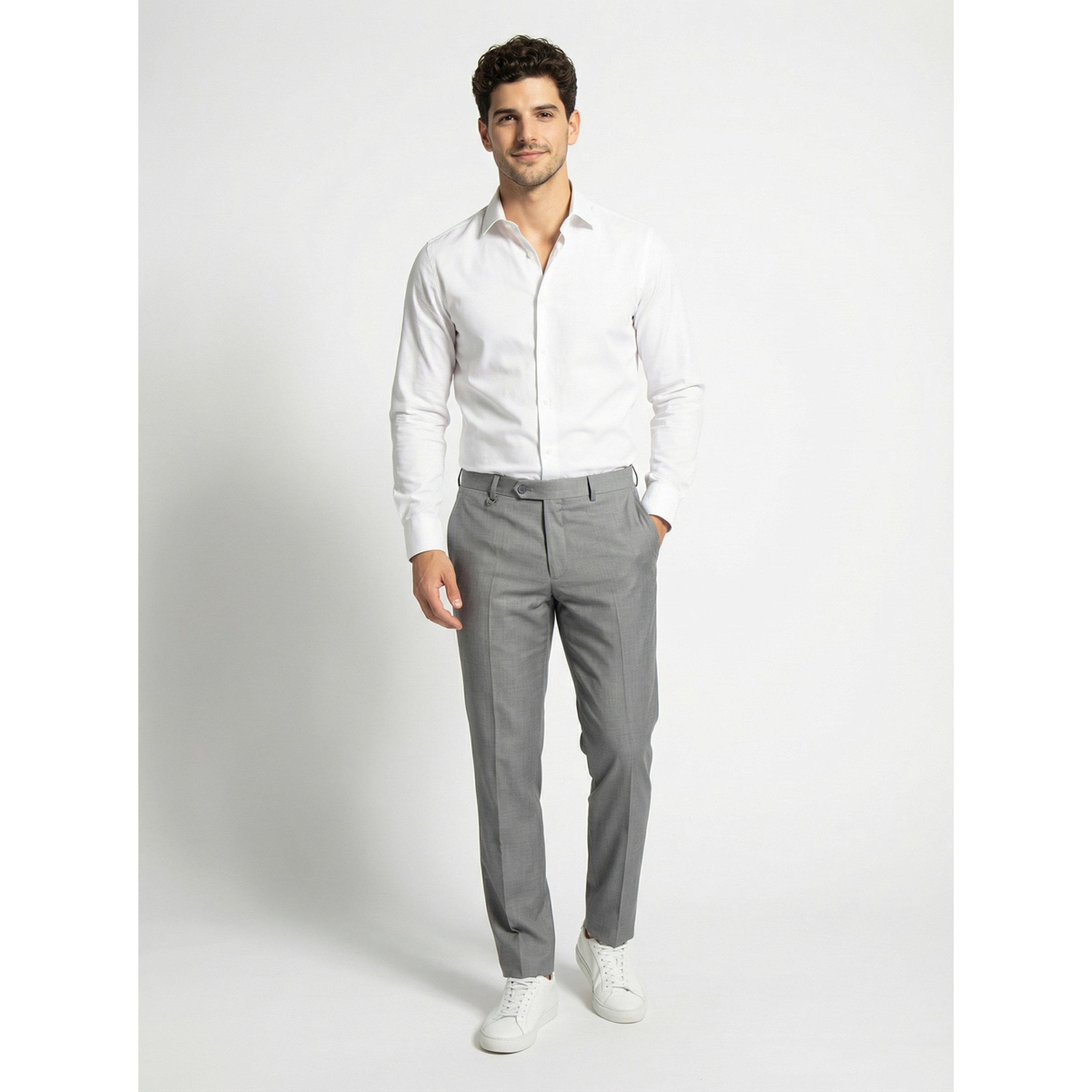 بنطال سادة بقصة هيكلية باللون الرمادي الفاتح-men-clothing-trousersandchinos-trousers-image-2
