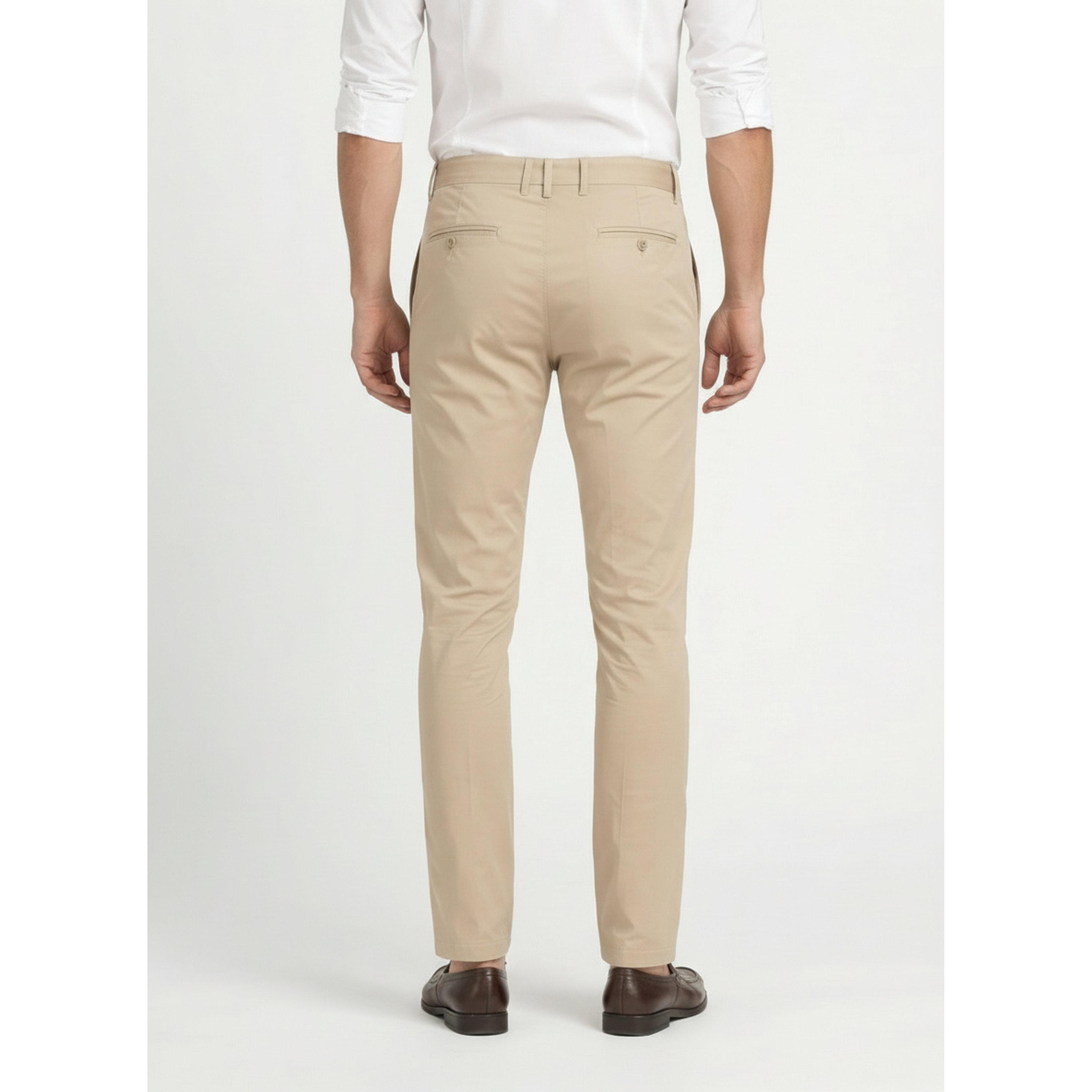 TURTLE X Styli Khaki Solid Structured Trousers-men-clothing-trousersandchinos-trousers-image-3
