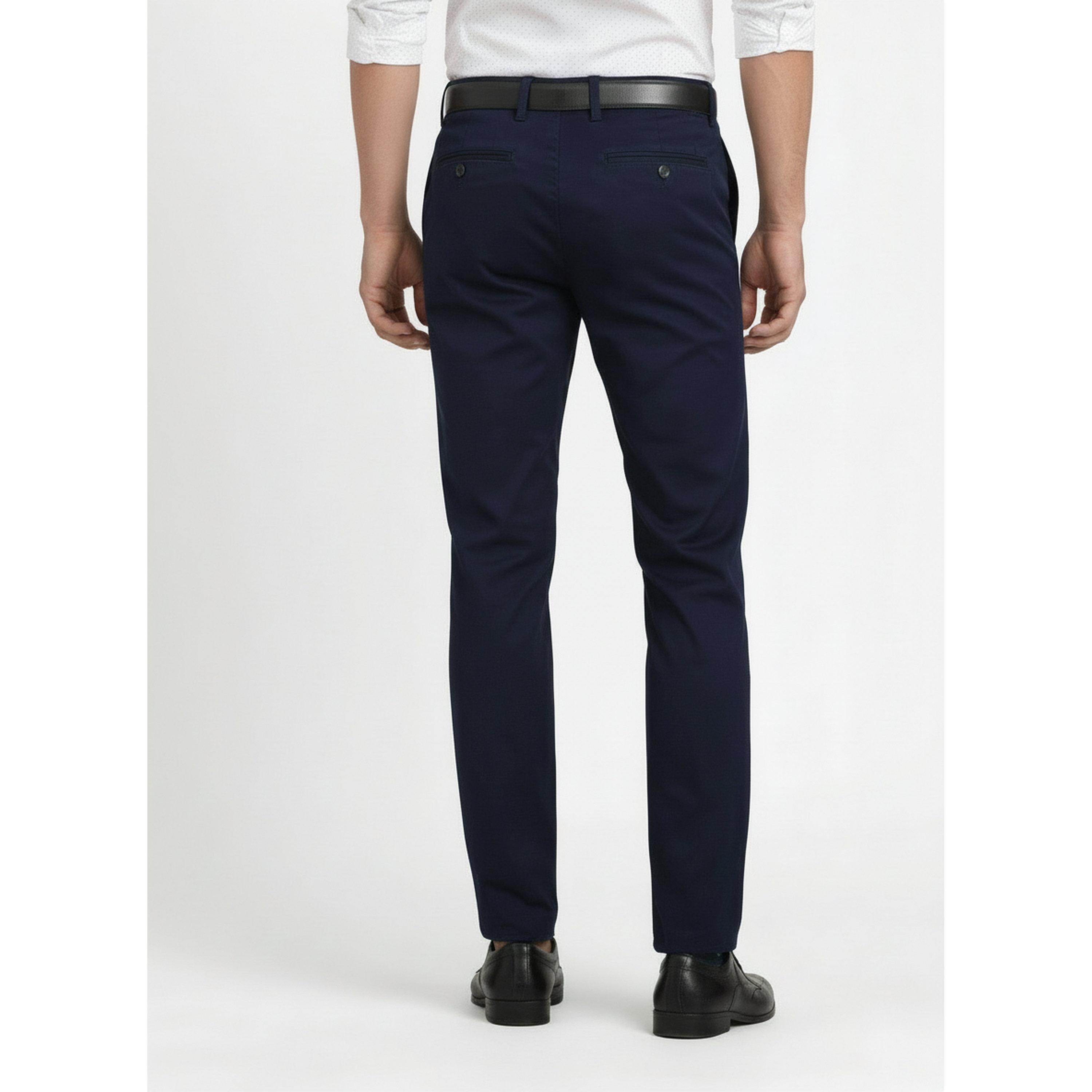 بنطال سادة بقصة هيكلية باللون الأزرق الداكن-men-clothing-trousersandchinos-trousers-image-4