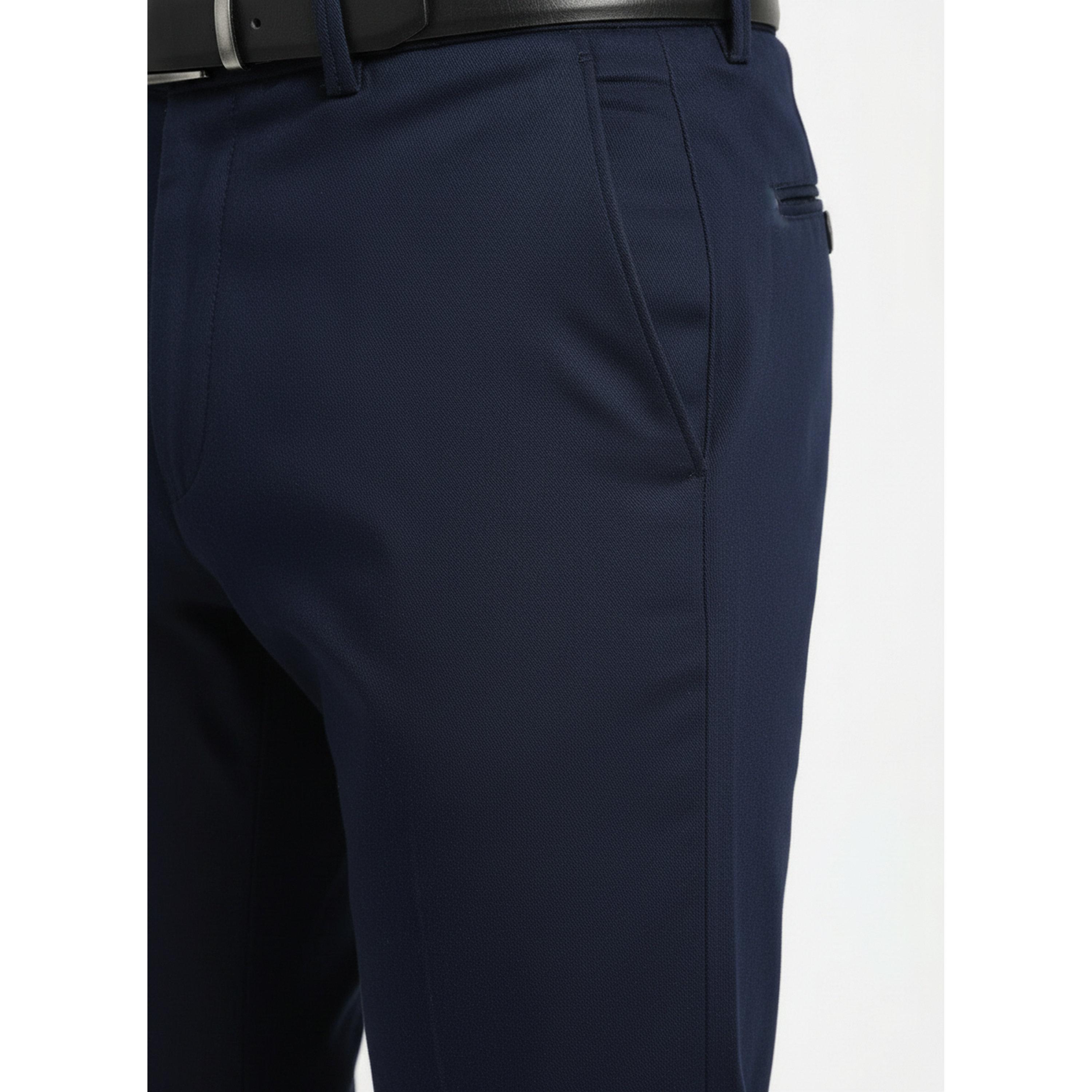 بنطال سادة بقصة هيكلية باللون الأزرق الداكن-men-clothing-trousersandchinos-trousers-image-5