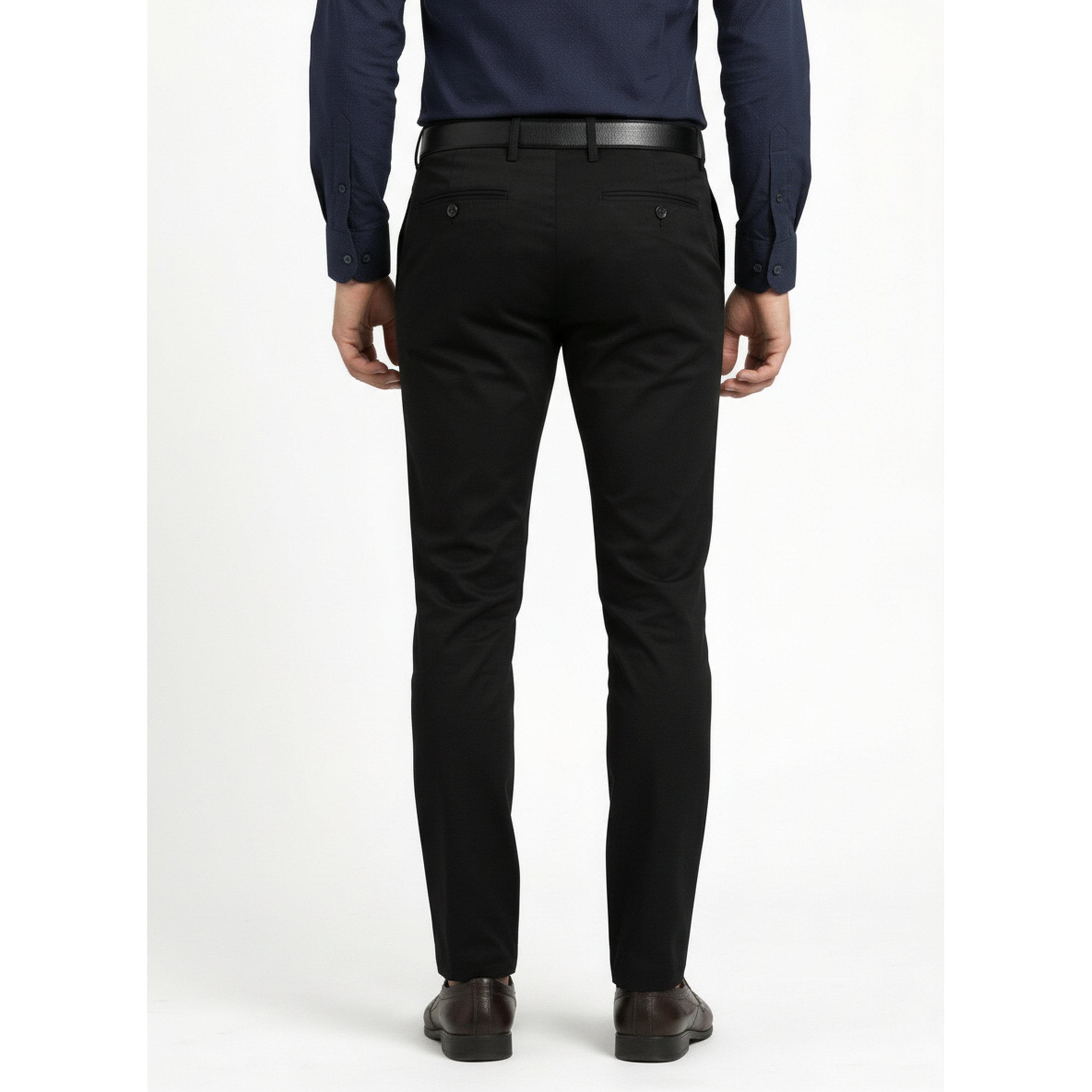 TURTLE X Styli Black Solid Structured Trousers-men-clothing-trousersandchinos-trousers-image-3