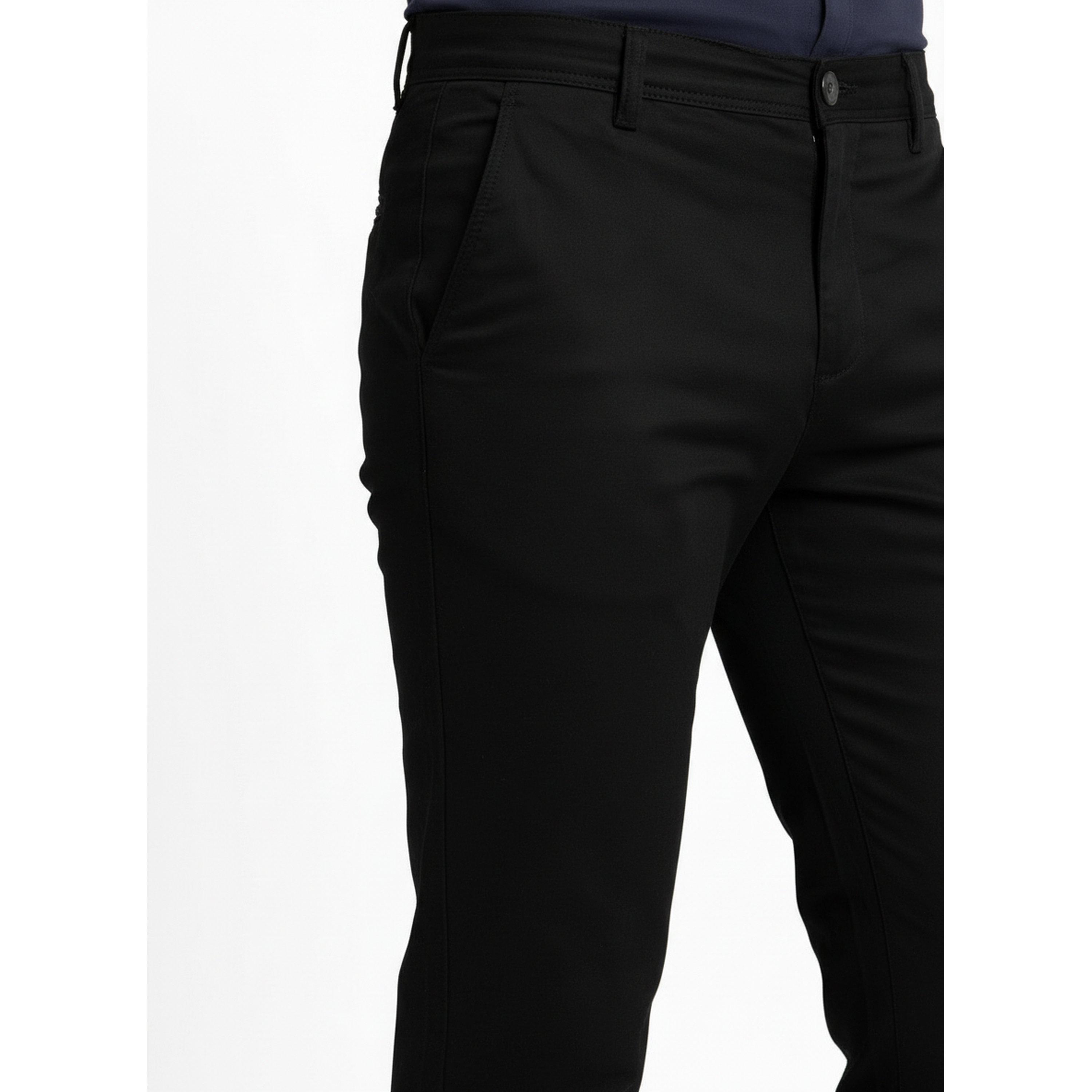 TURTLE X Styli Black Solid Structured Trousers-men-clothing-trousersandchinos-trousers-image-4
