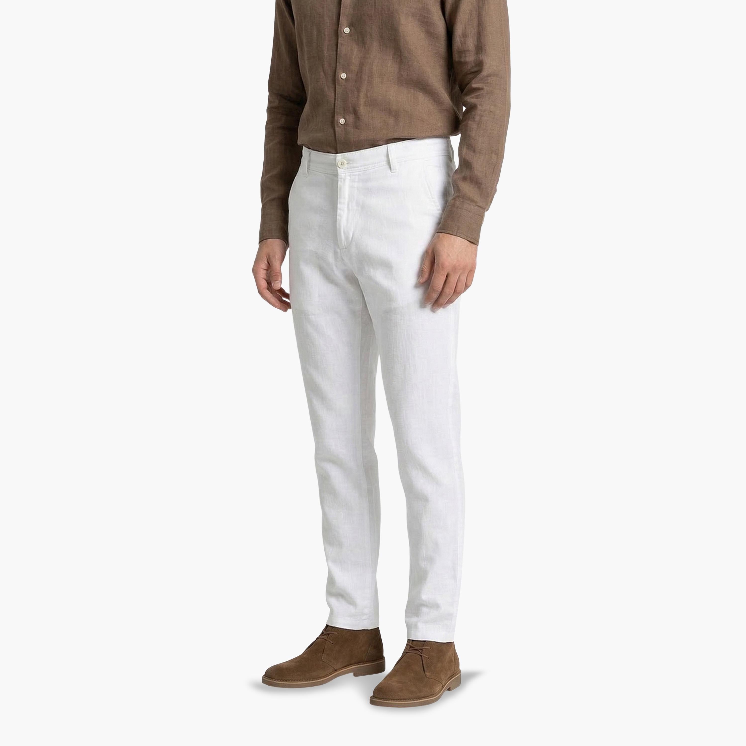 TURTLE X Styli White Solid Trousers-men-clothing-trousersandchinos-trousers-image-1