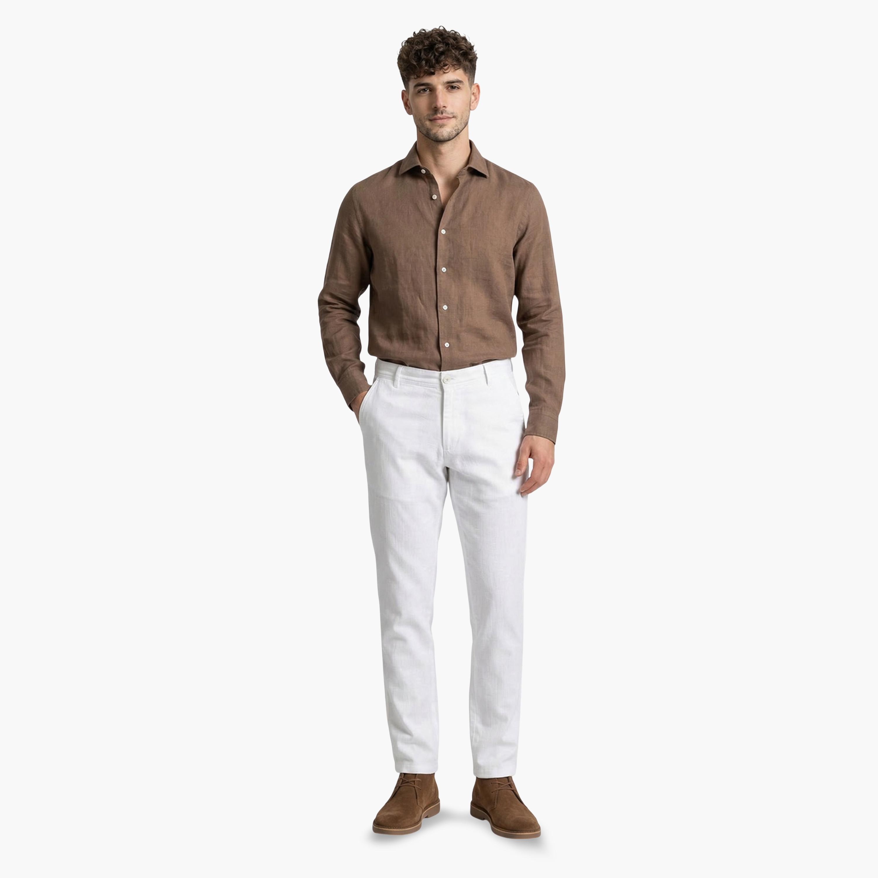 TURTLE X Styli White Solid Trousers-men-clothing-trousersandchinos-trousers-image-2