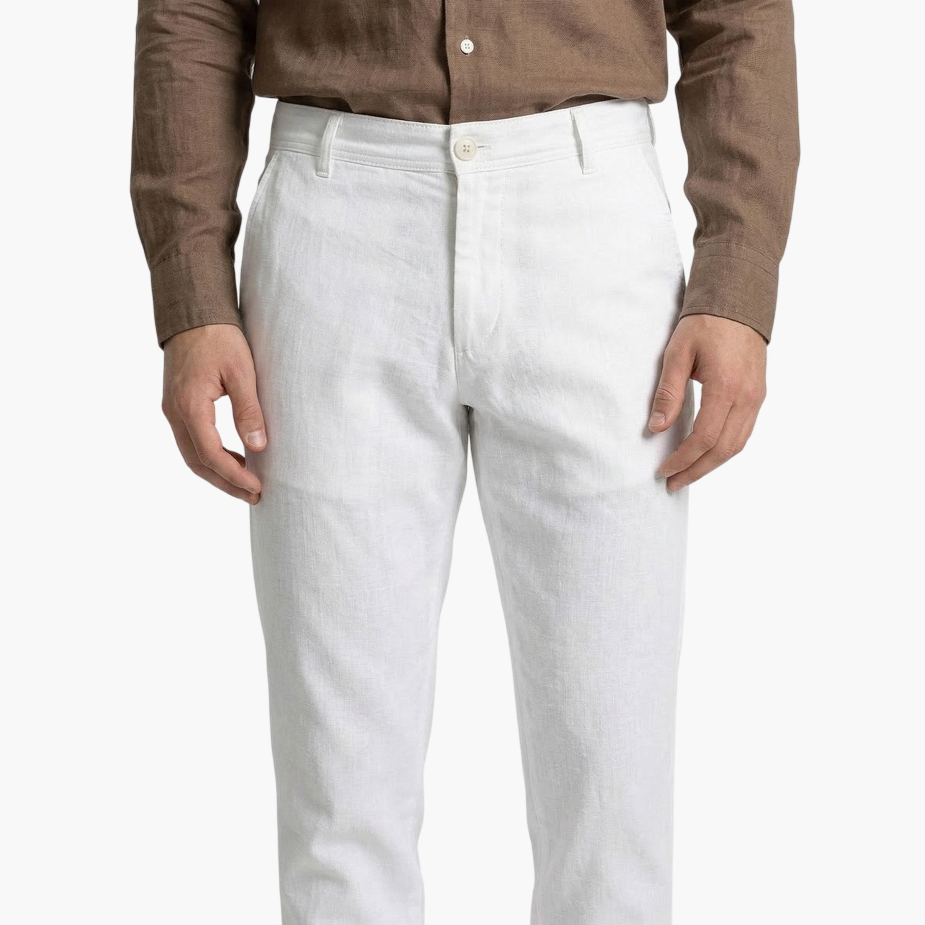 TURTLE X Styli White Solid Trousers-men-clothing-trousersandchinos-trousers-image-3