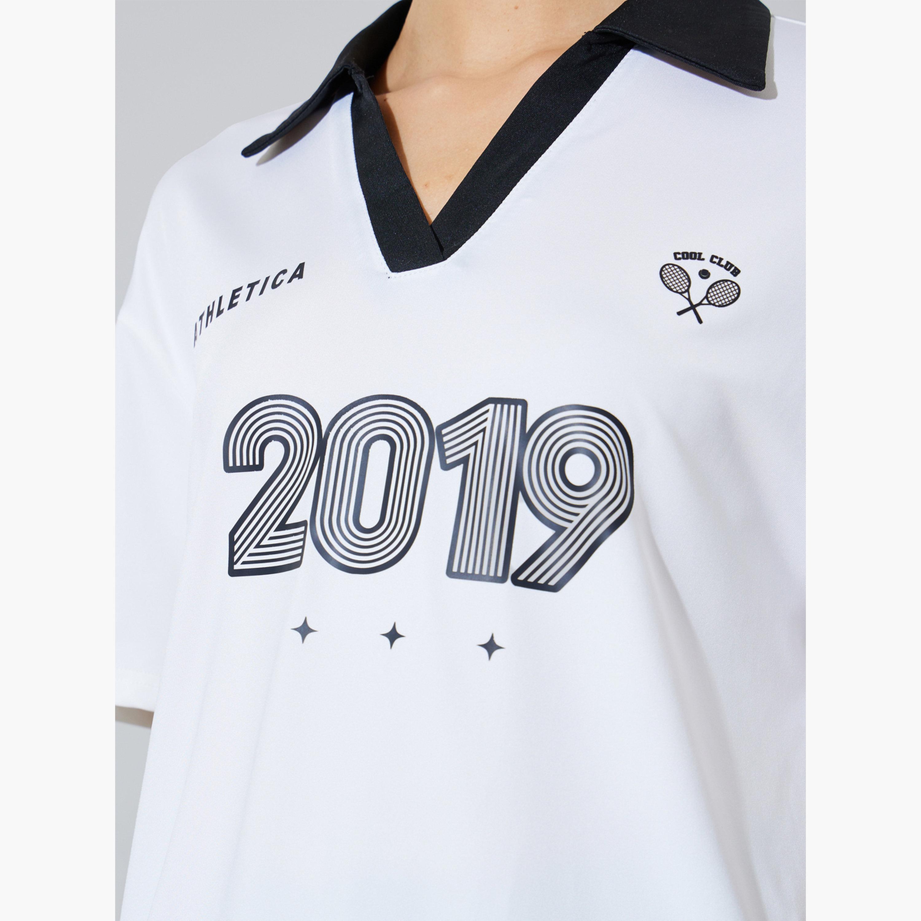 Styli White Open Collar Oversized Polo T-Shirt-women-clothing-tshirts-image-5