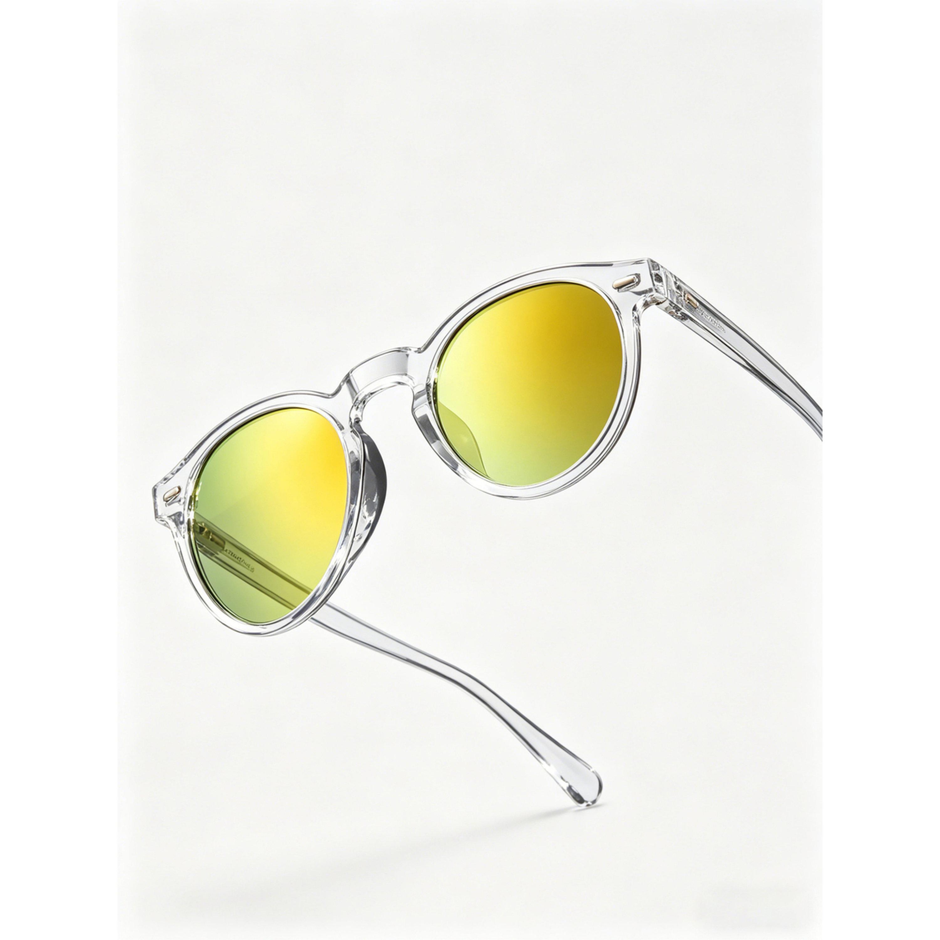 Take Two Round Clear Frame Sunglasses with Silver Mirrored Lenses-women-sunglasses-image-3