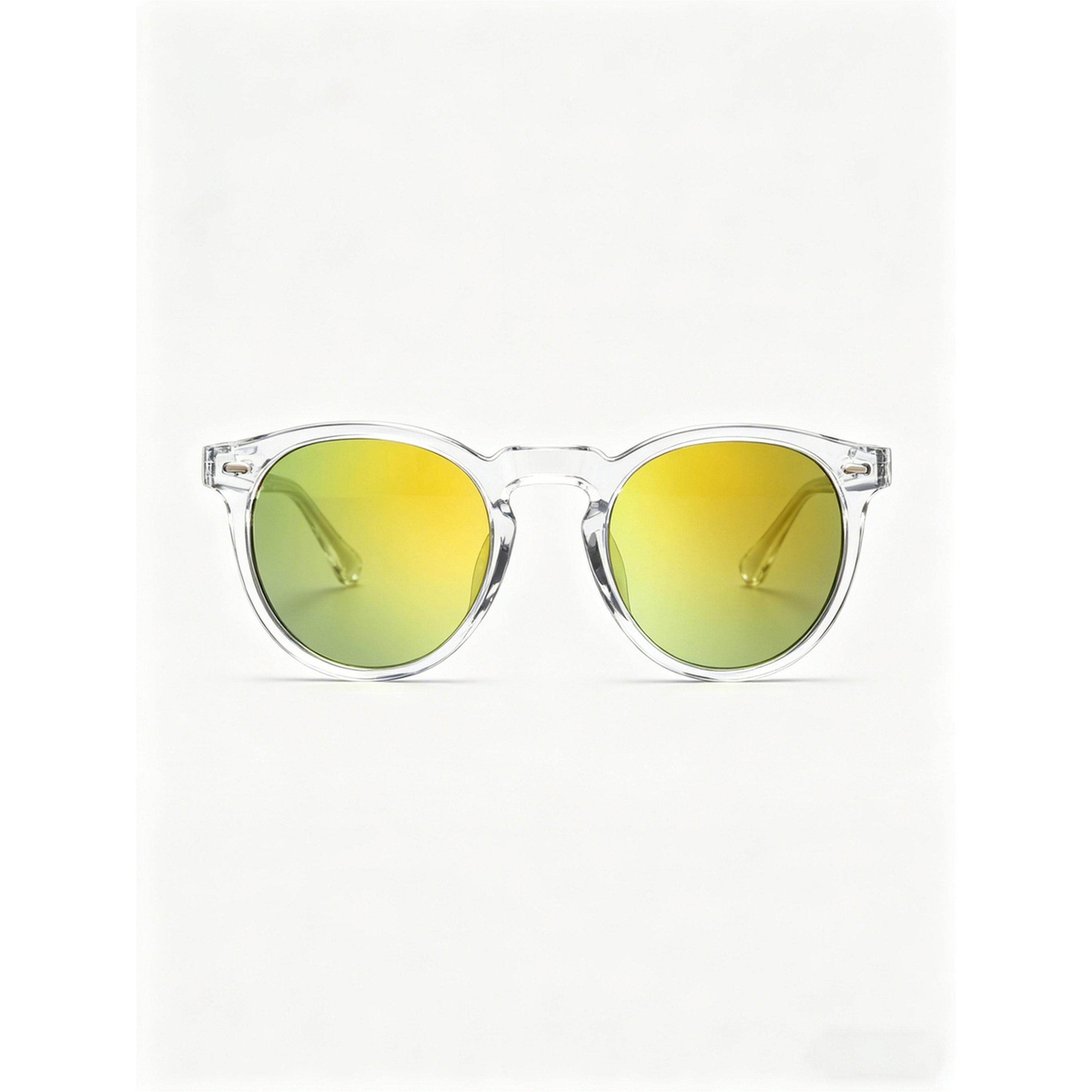 Take Two Round Clear Frame Sunglasses with Silver Mirrored Lenses-women-sunglasses-image-4