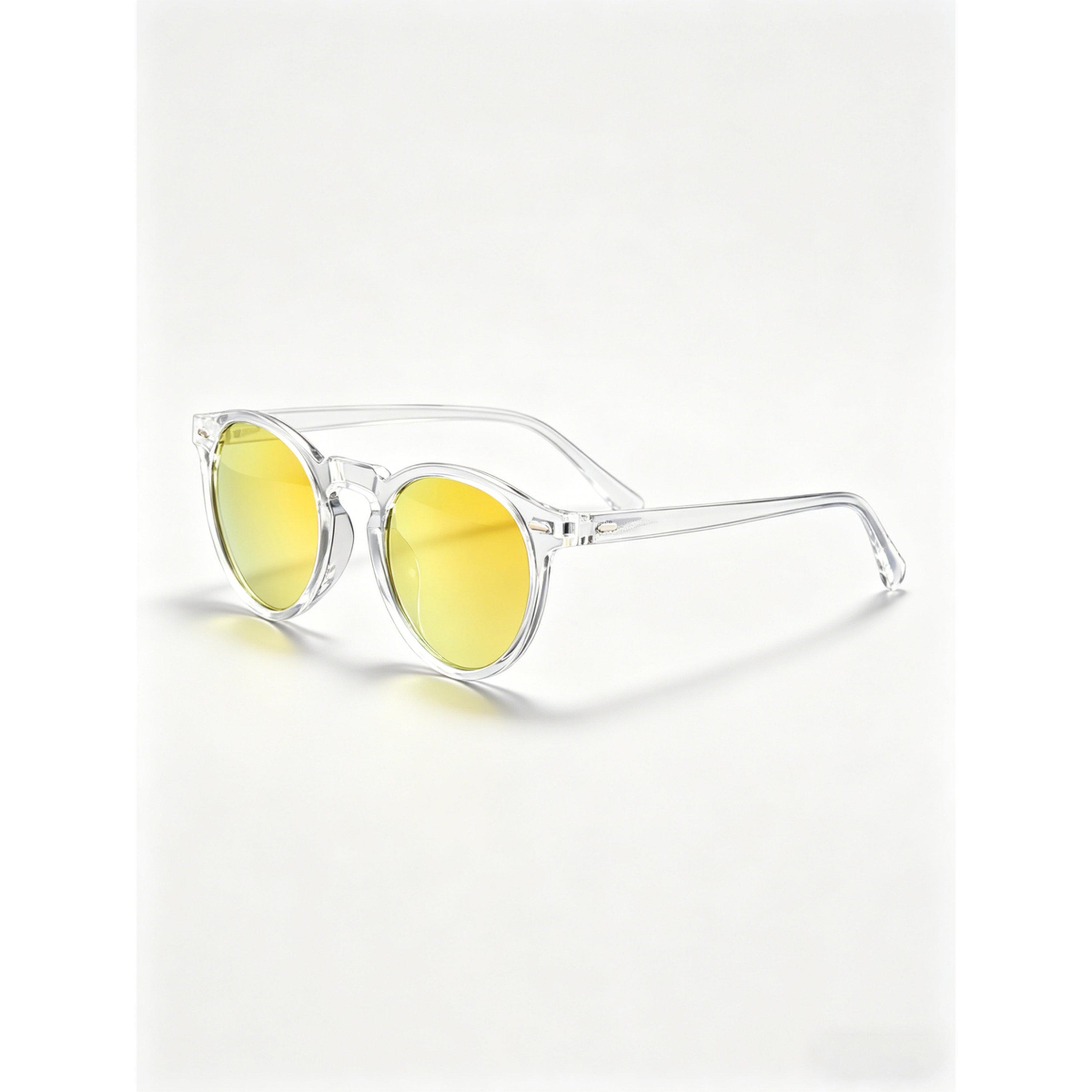 Take Two Round Clear Frame Sunglasses with Silver Mirrored Lenses-women-sunglasses-image-5