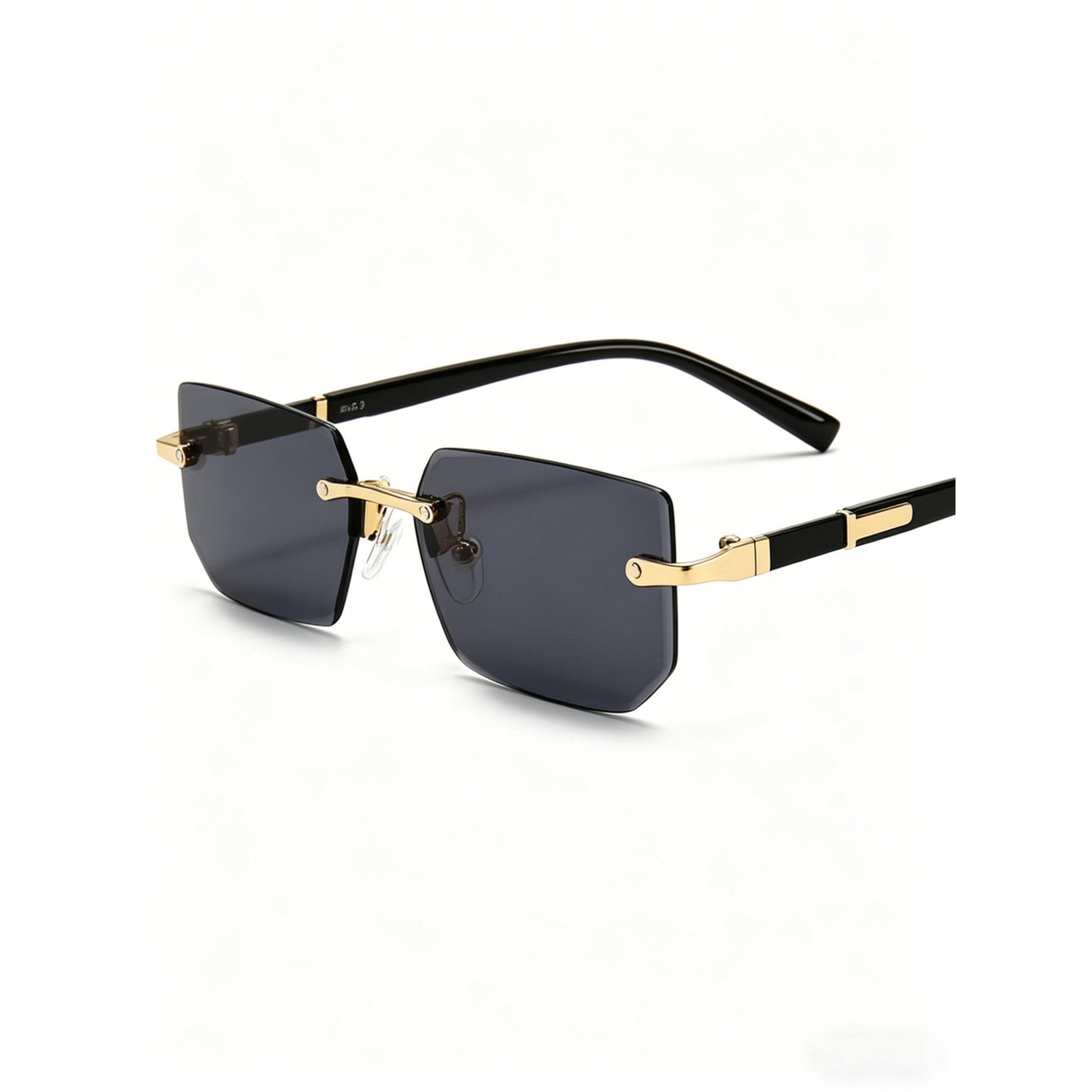 Take Two Geometric Grey Rimless Sunglasses-women-sunglasses-image-3