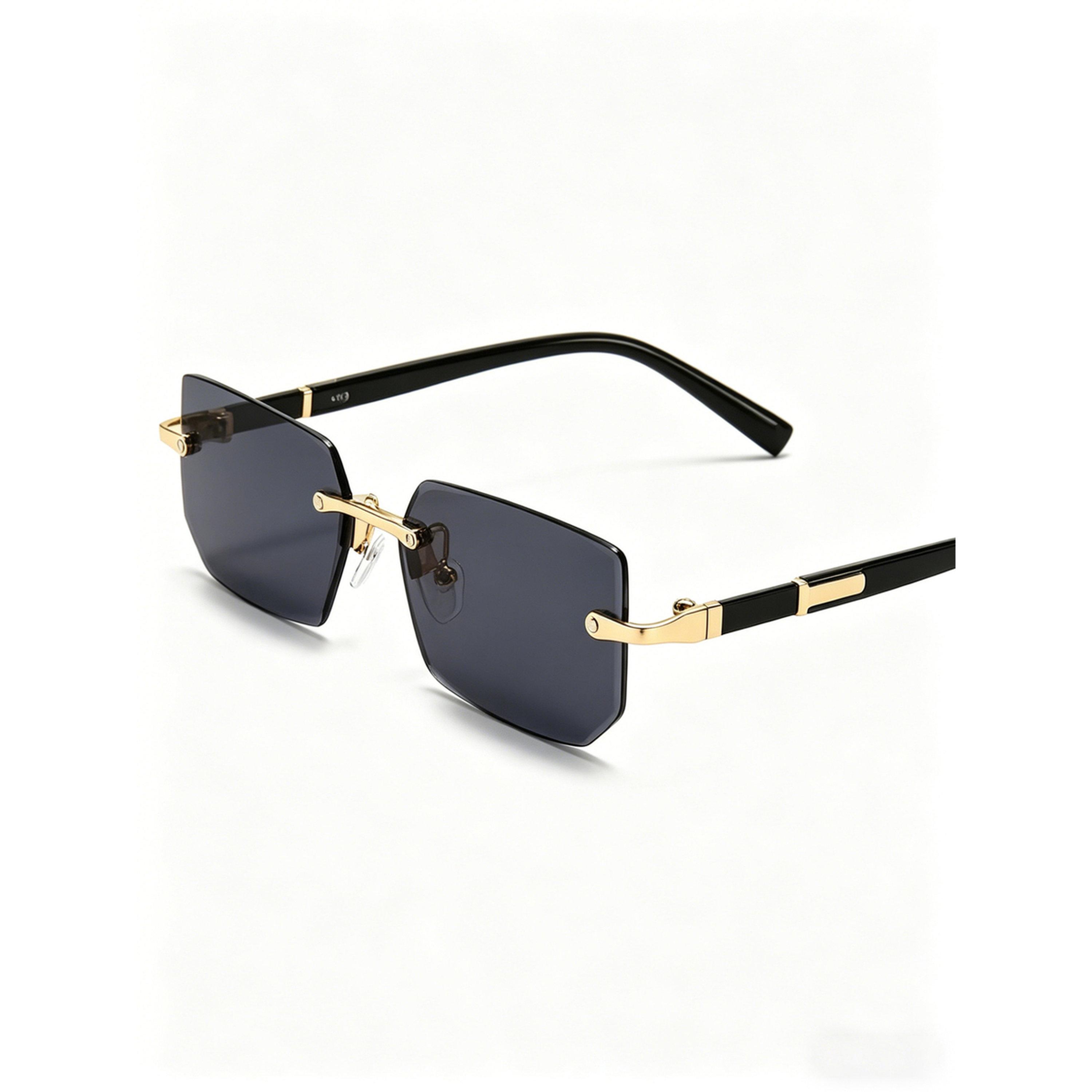 Take Two Geometric Grey Rimless Sunglasses-women-sunglasses-image-4