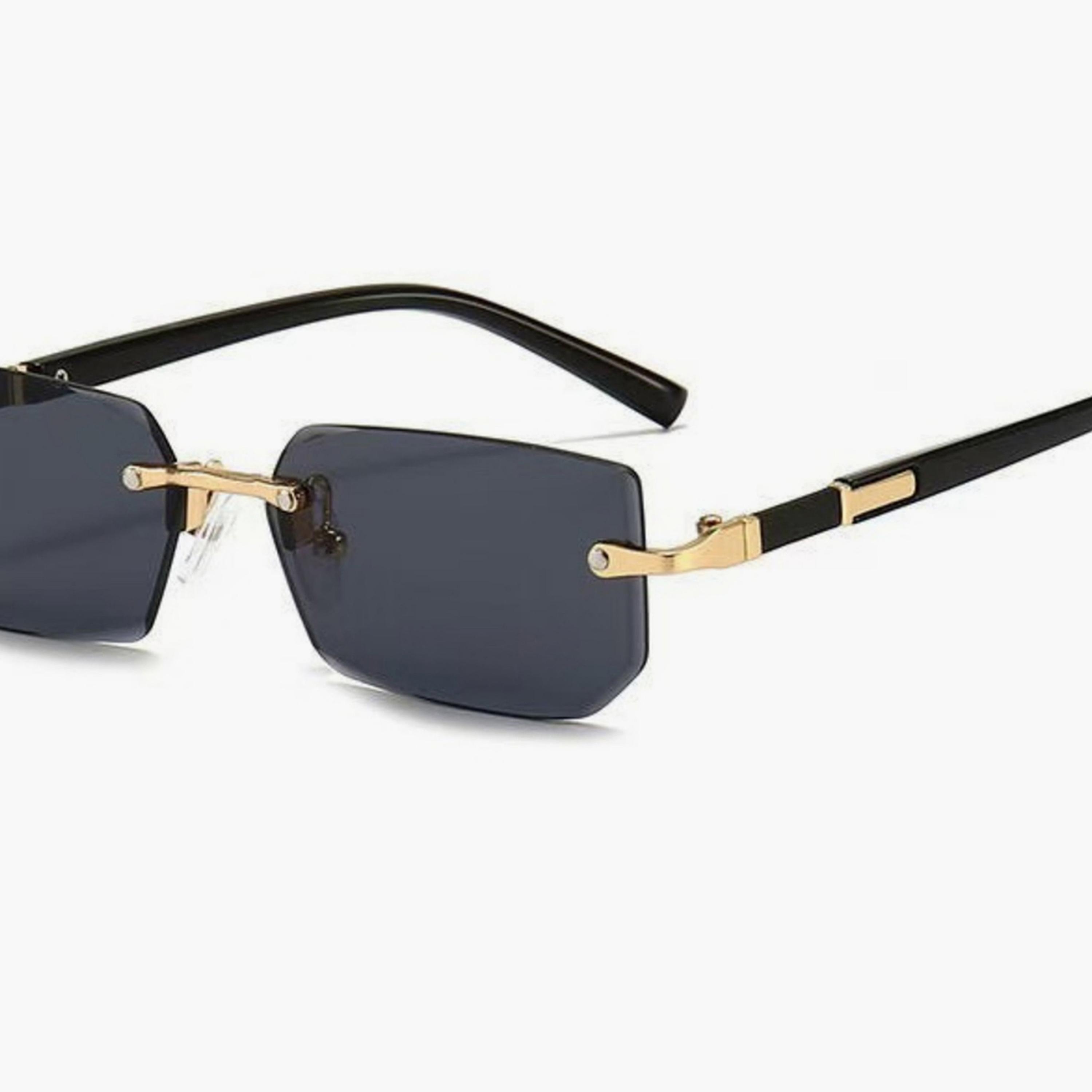 Take Two Geometric Grey Rimless Sunglasses-women-sunglasses-image-5