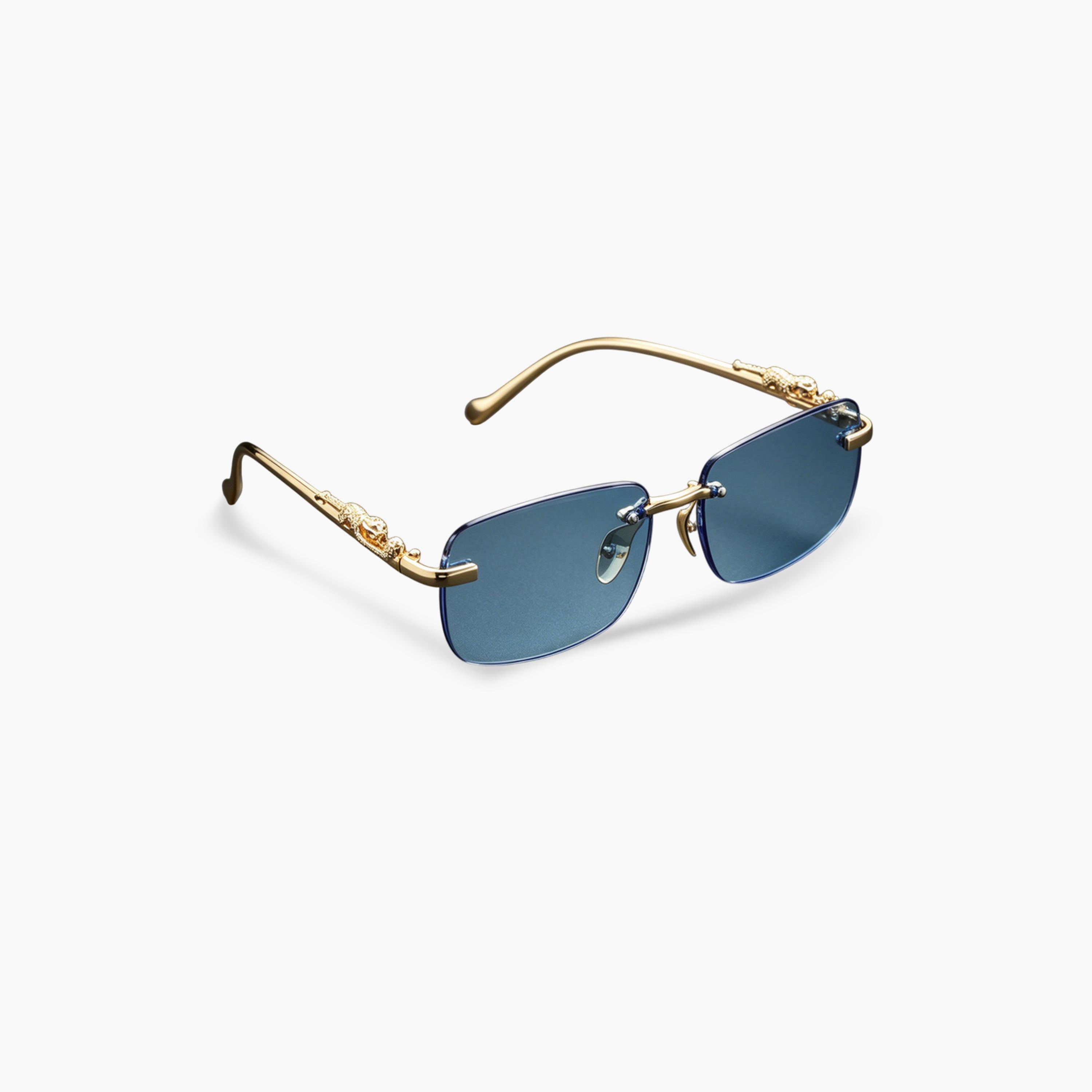 Take Two Geometric Blue Rimless Sunglasses-women-sunglasses-image-3