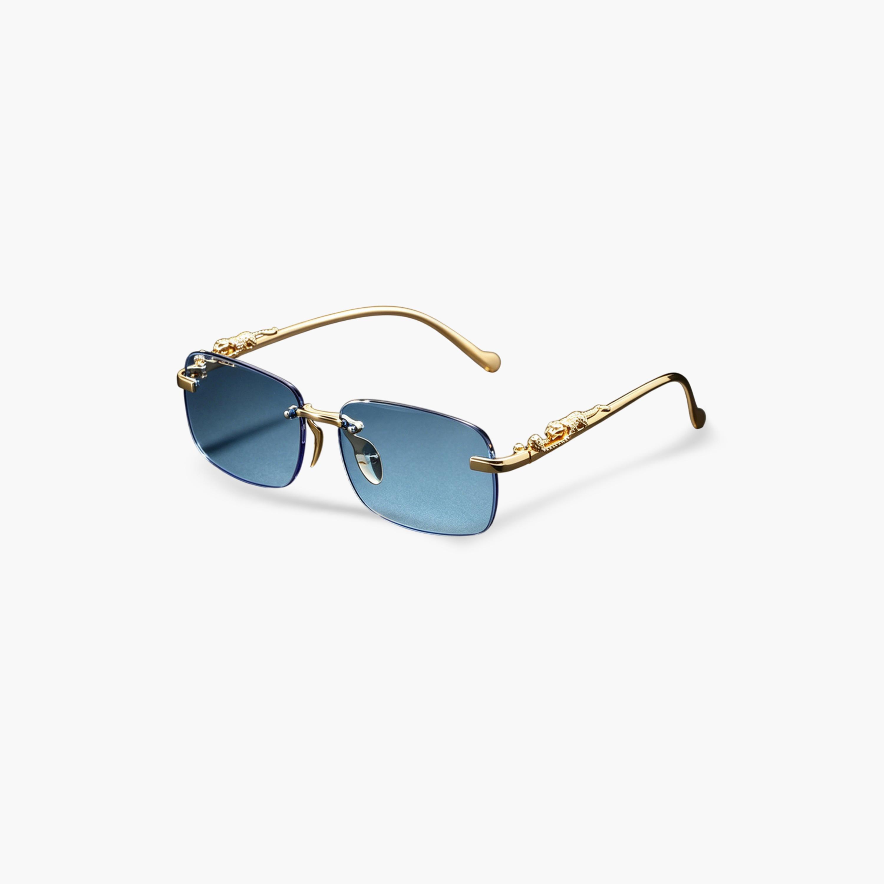 Take Two Geometric Blue Rimless Sunglasses-women-sunglasses-image-4
